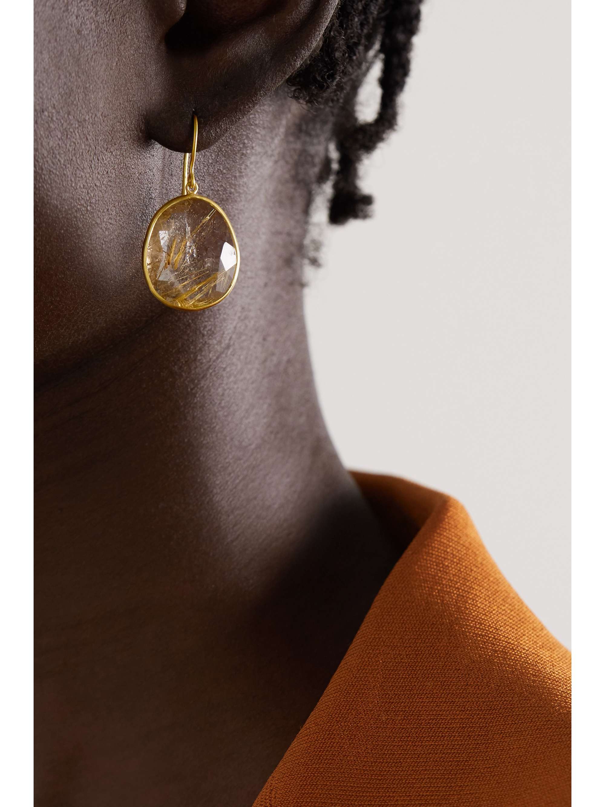 PIPPA SMALL 18-karat gold quartz earrings