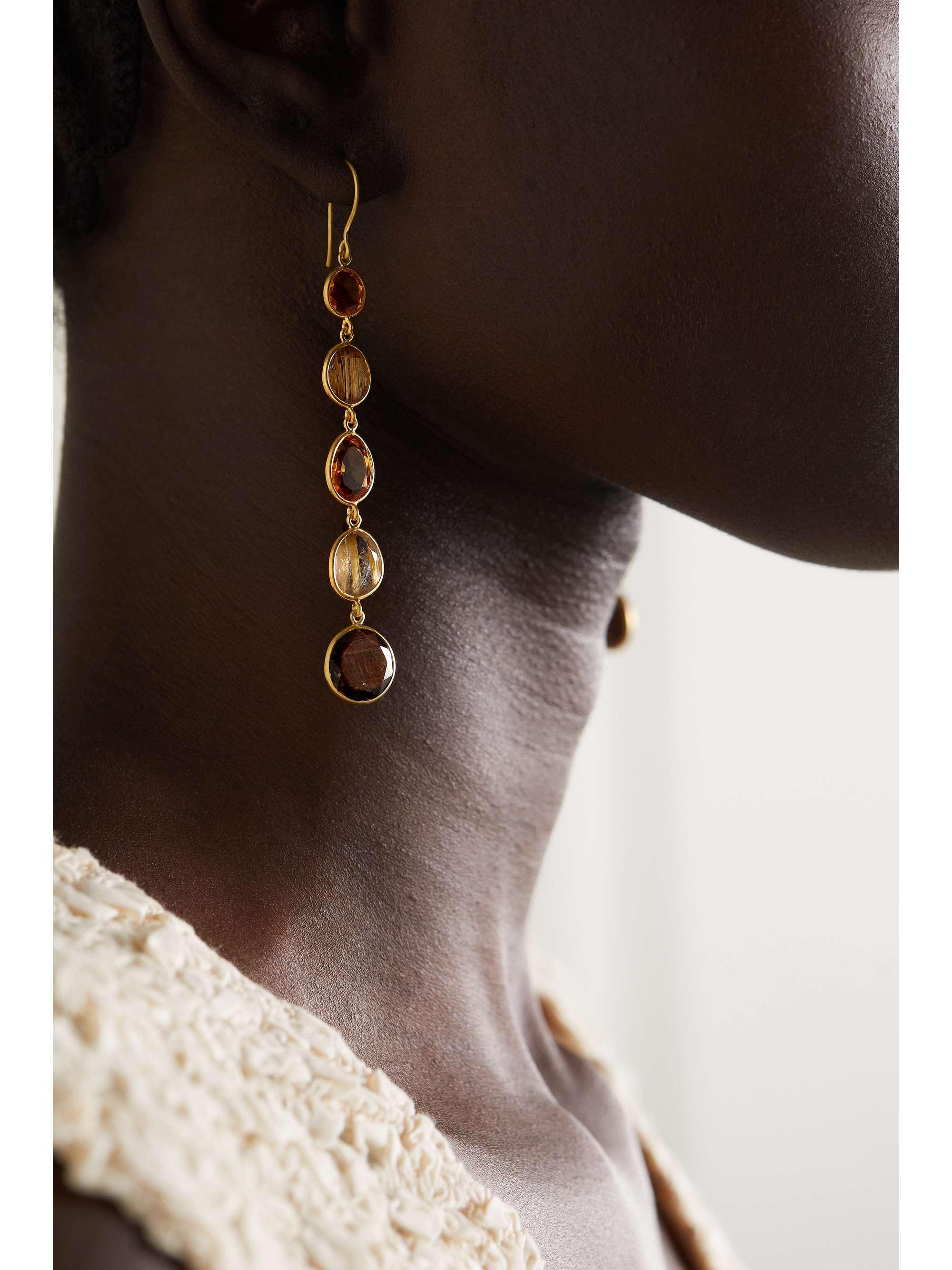 PIPPA SMALL 18-karat gold multi-stone earrings