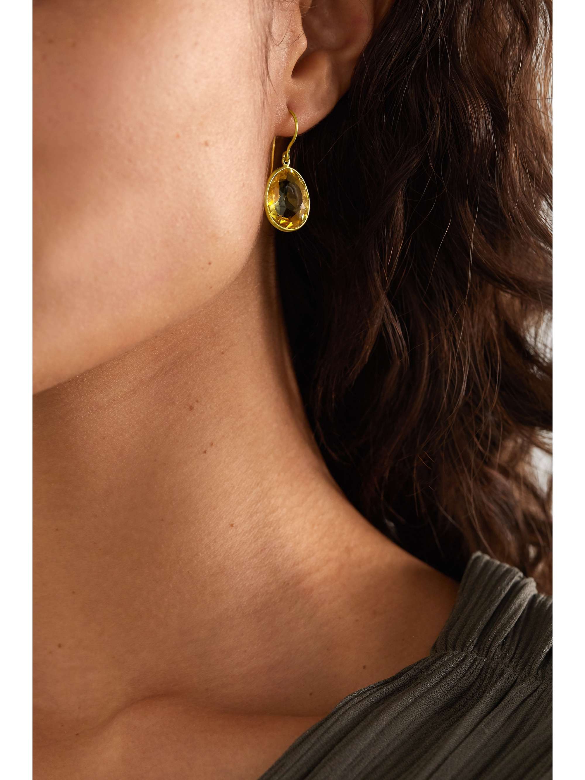 PIPPA SMALL 18-karat gold citrine earrings