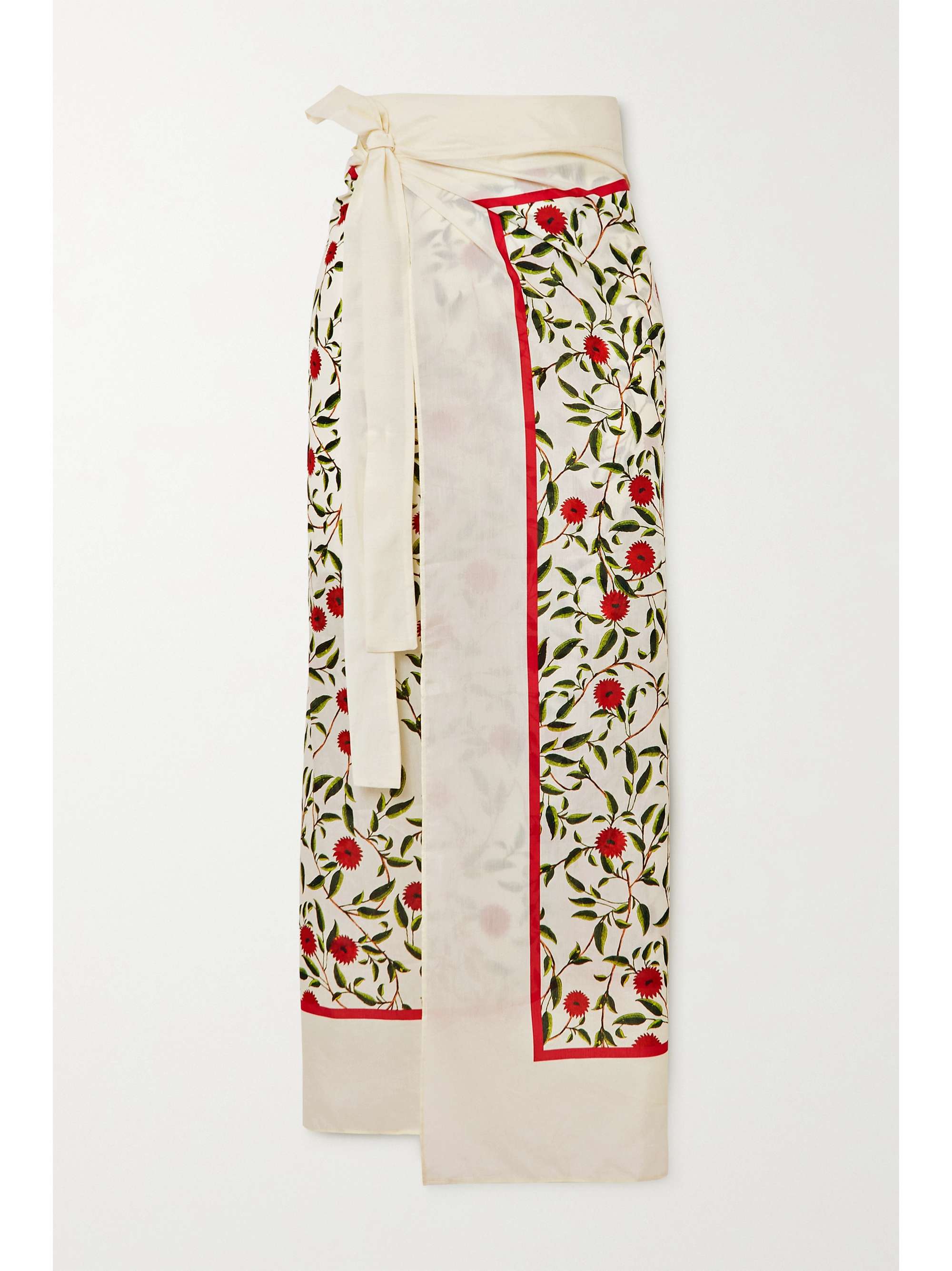 AGUA BY AGUA BENDITA Lavanda floral-print cotton and silk-blend pareo