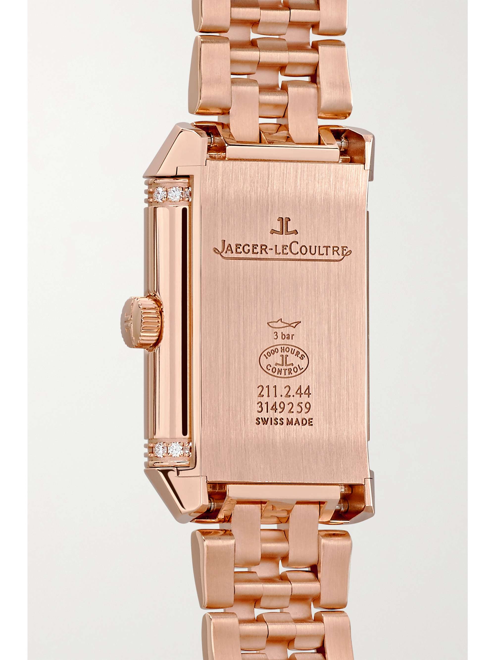 JAEGER-LECOULTRE Reverso Classic Duetto small hand-wound 34.2mm x 21mm rose gold and diamond watch