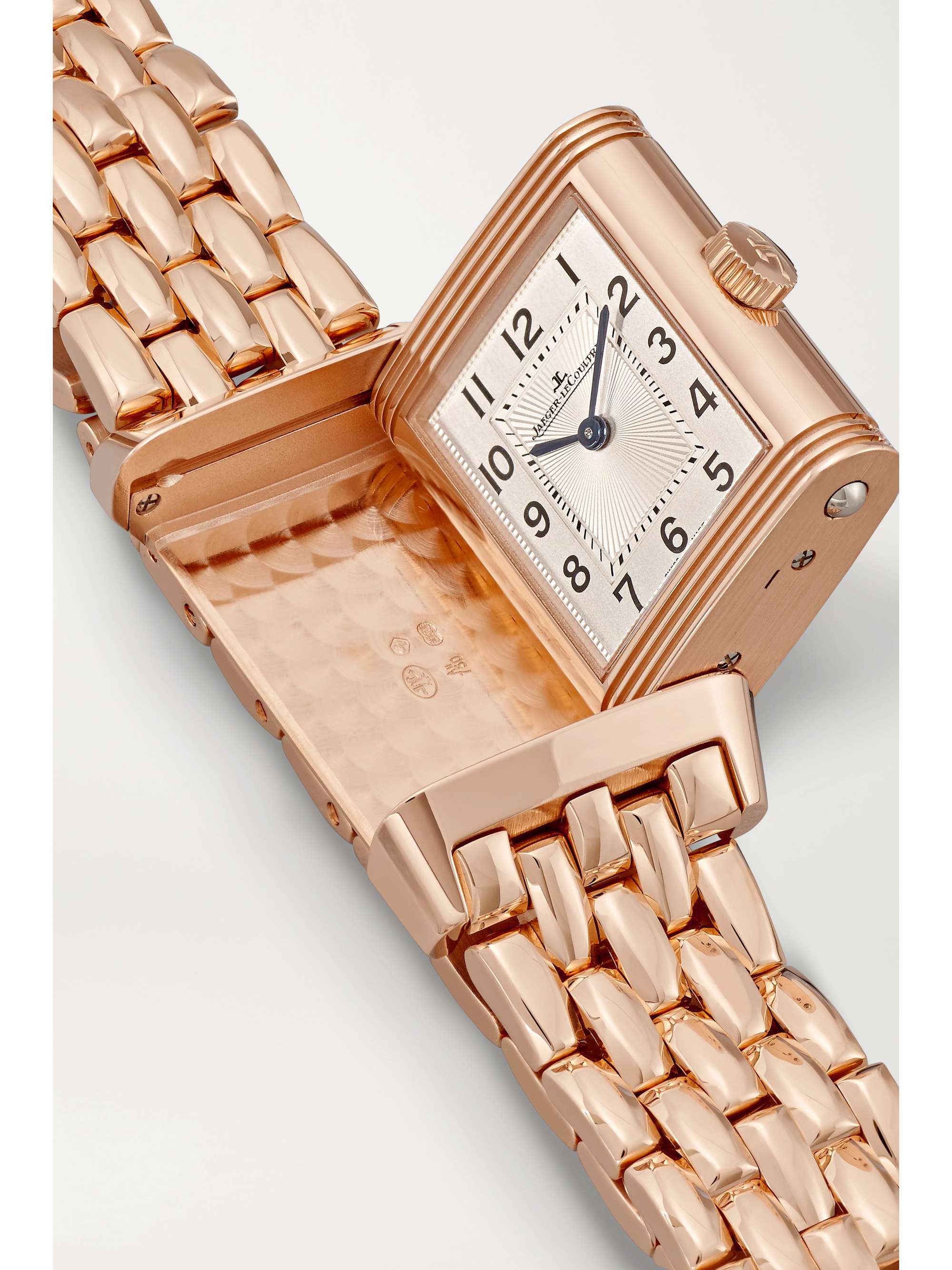 JAEGER-LECOULTRE Reverso Classic Duetto small hand-wound 34.2mm x 21mm rose gold and diamond watch