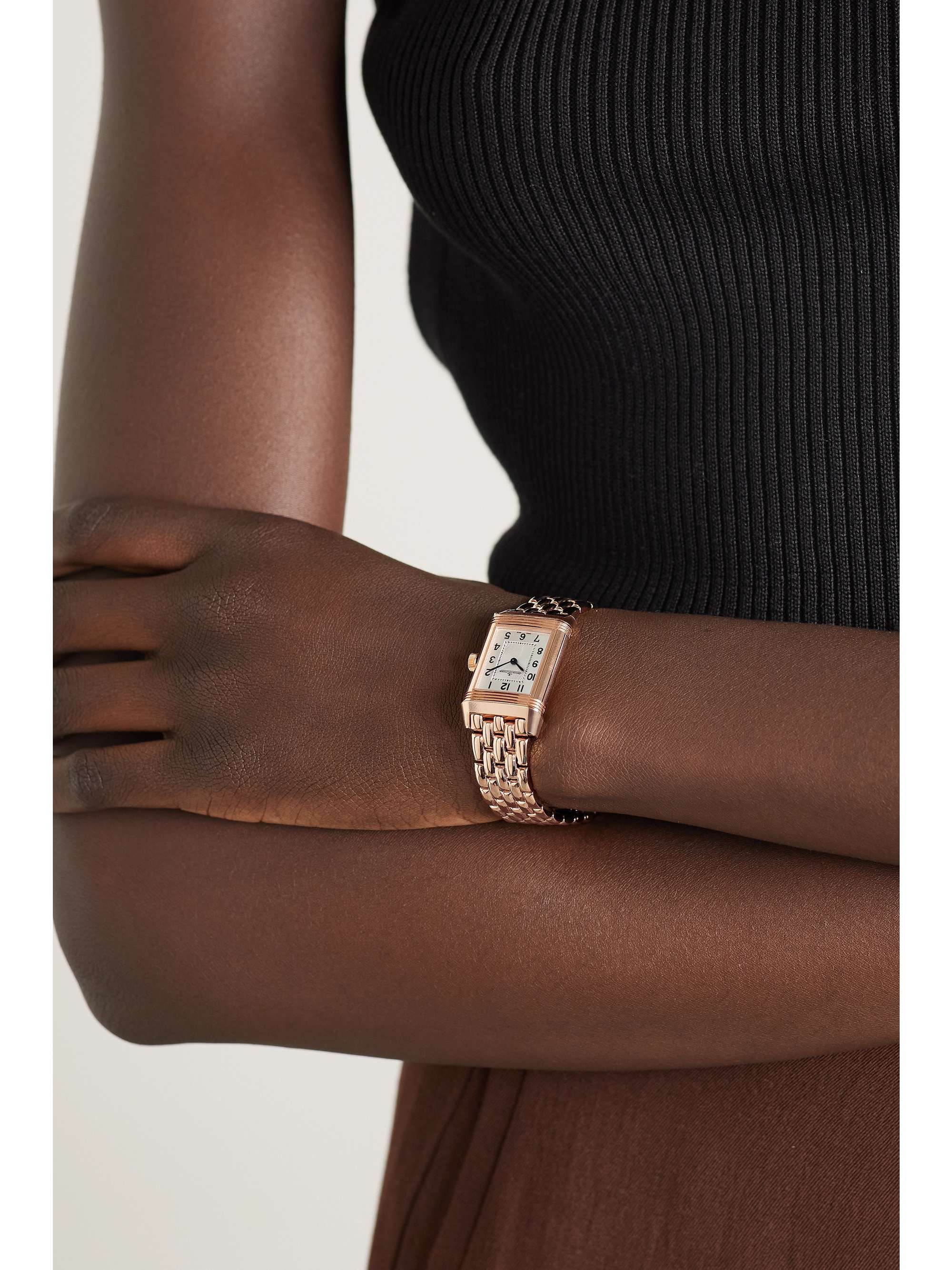 JAEGER-LECOULTRE Reverso Classic Duetto small hand-wound 34.2mm x 21mm rose gold and diamond watch