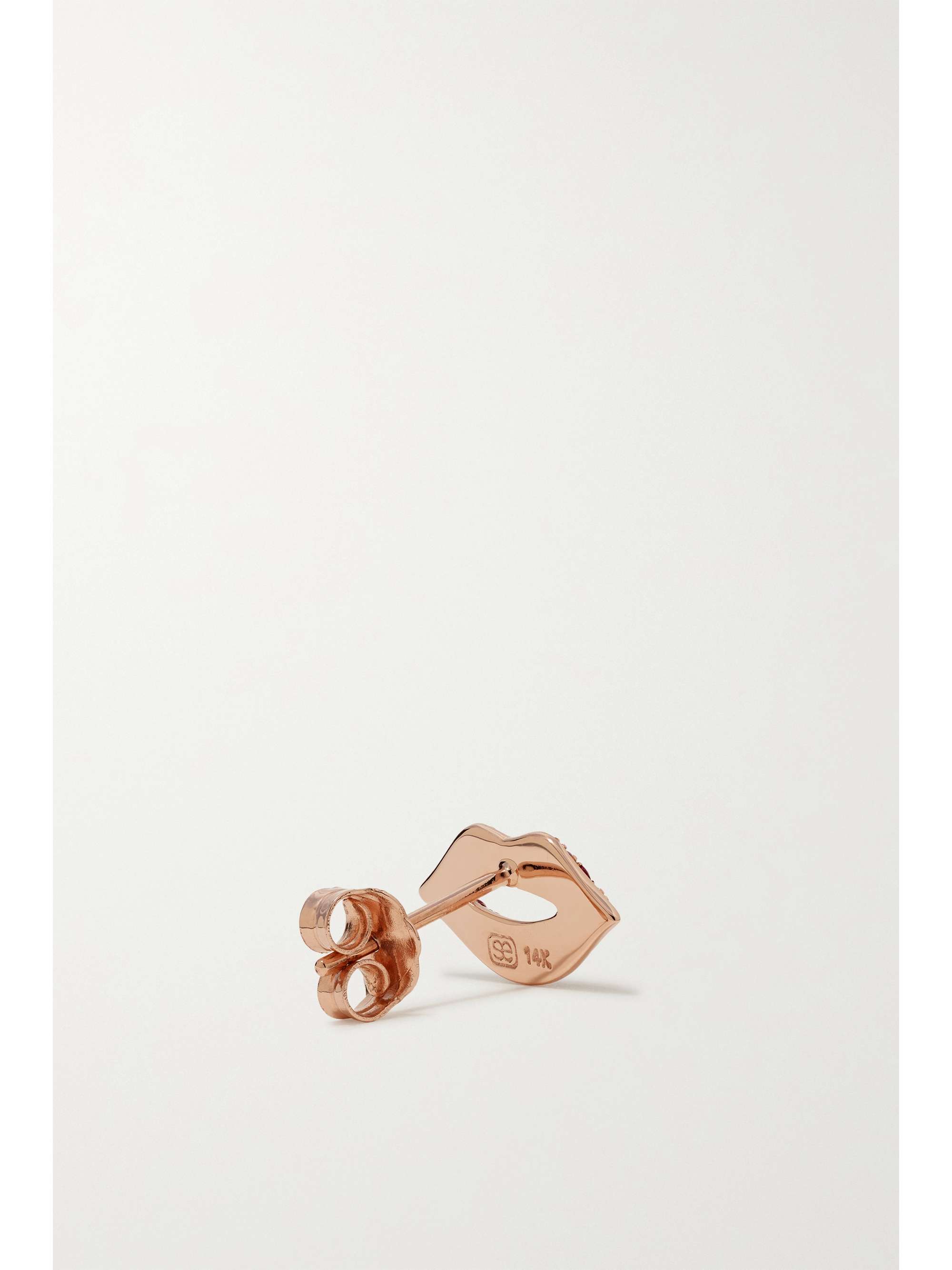 SYDNEY EVAN 14-karat rose gold ruby earrings
