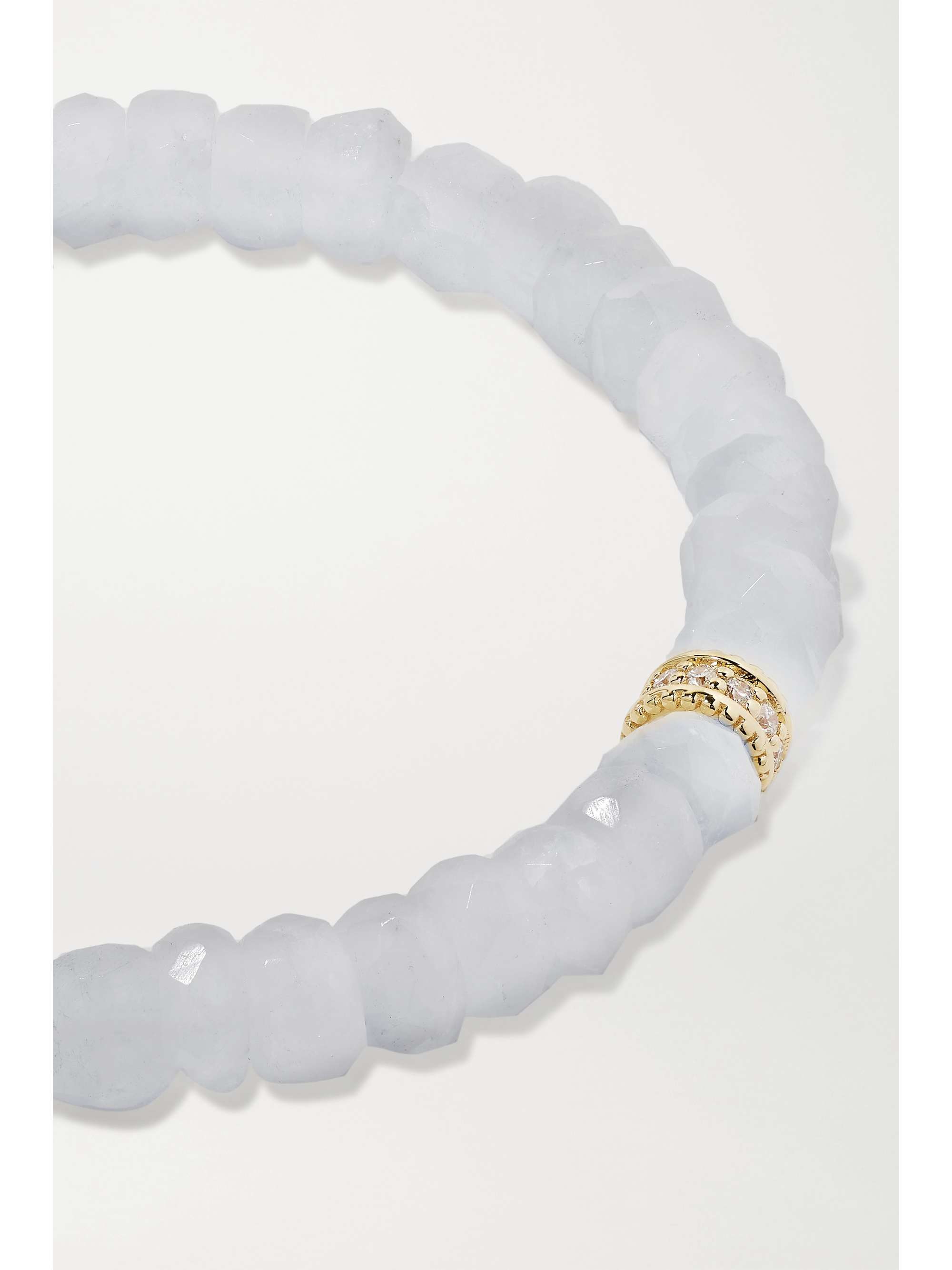 SYDNEY EVAN Lucky Icon 14-karat gold, moonstone and diamond bracelet