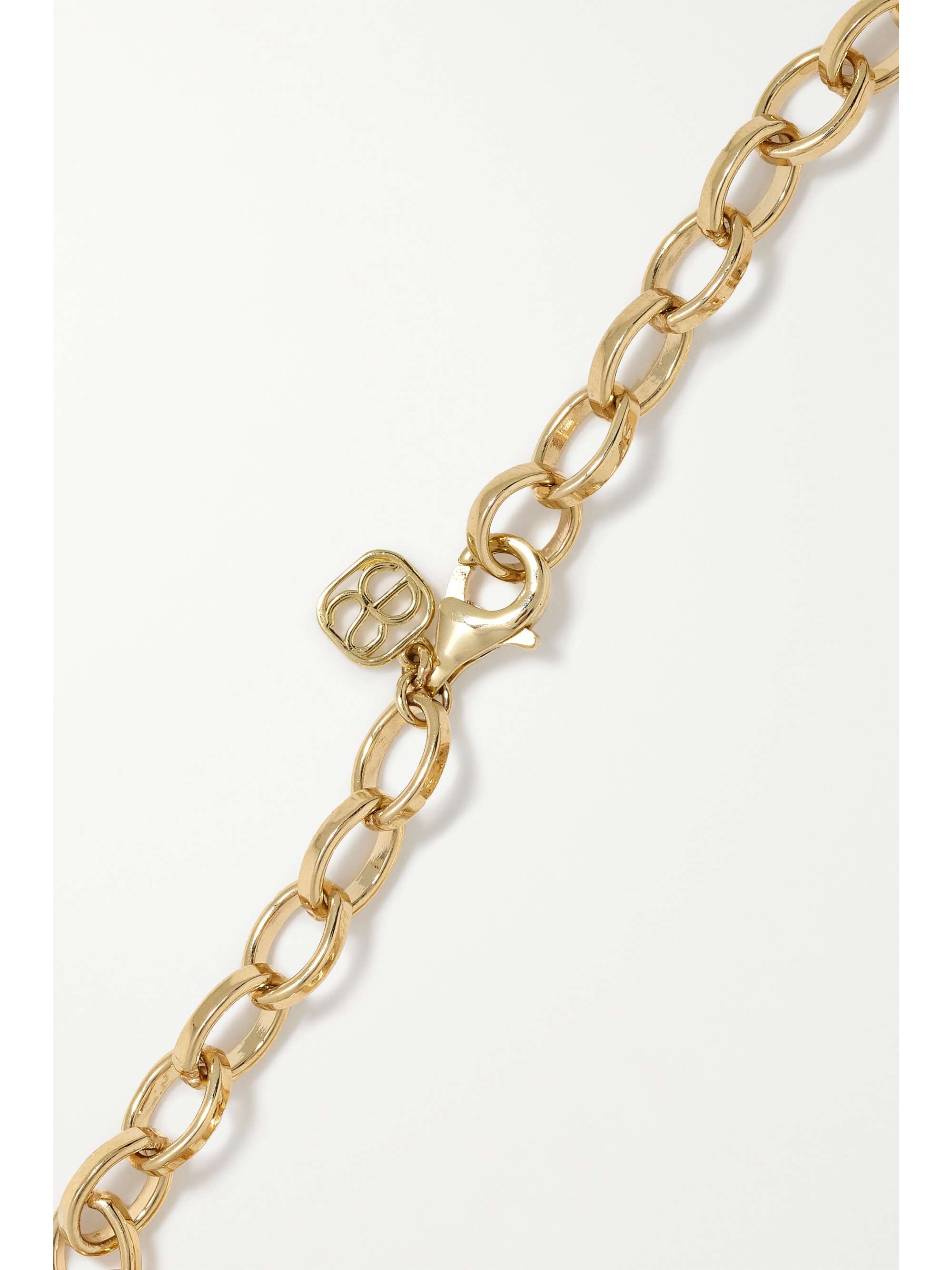 SYDNEY EVAN Evil Eye Coin 14-karat gold diamond bracelet