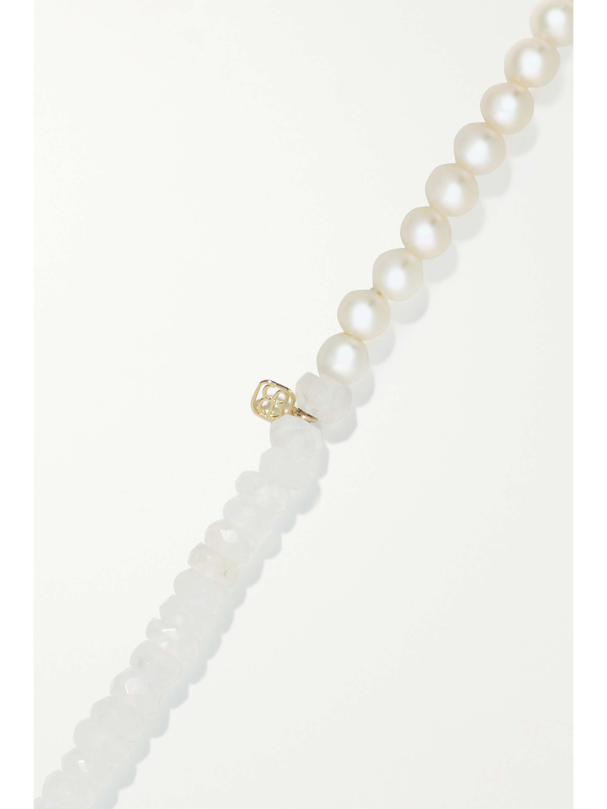 SYDNEY EVAN 14-karat gold, moonstone and pearl necklace