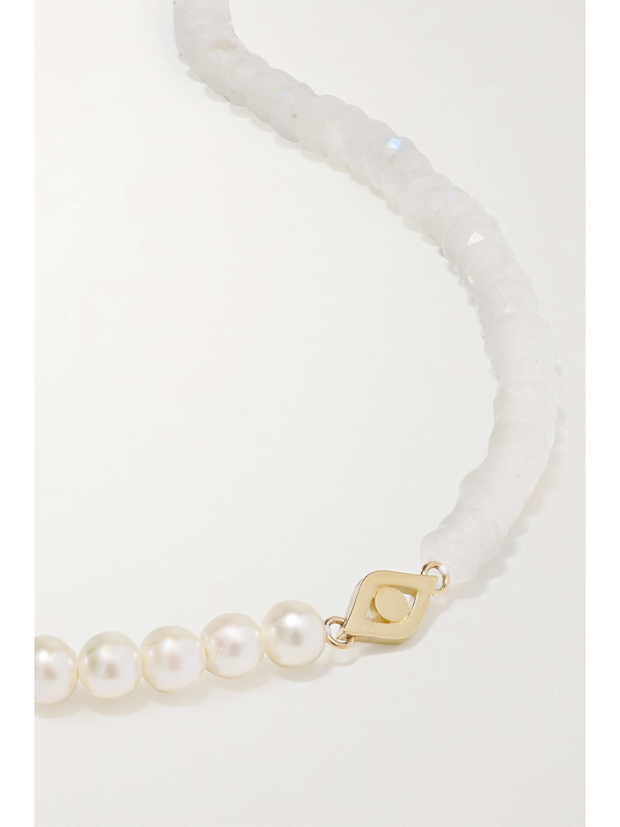 SYDNEY EVAN 14-karat gold, moonstone and pearl necklace