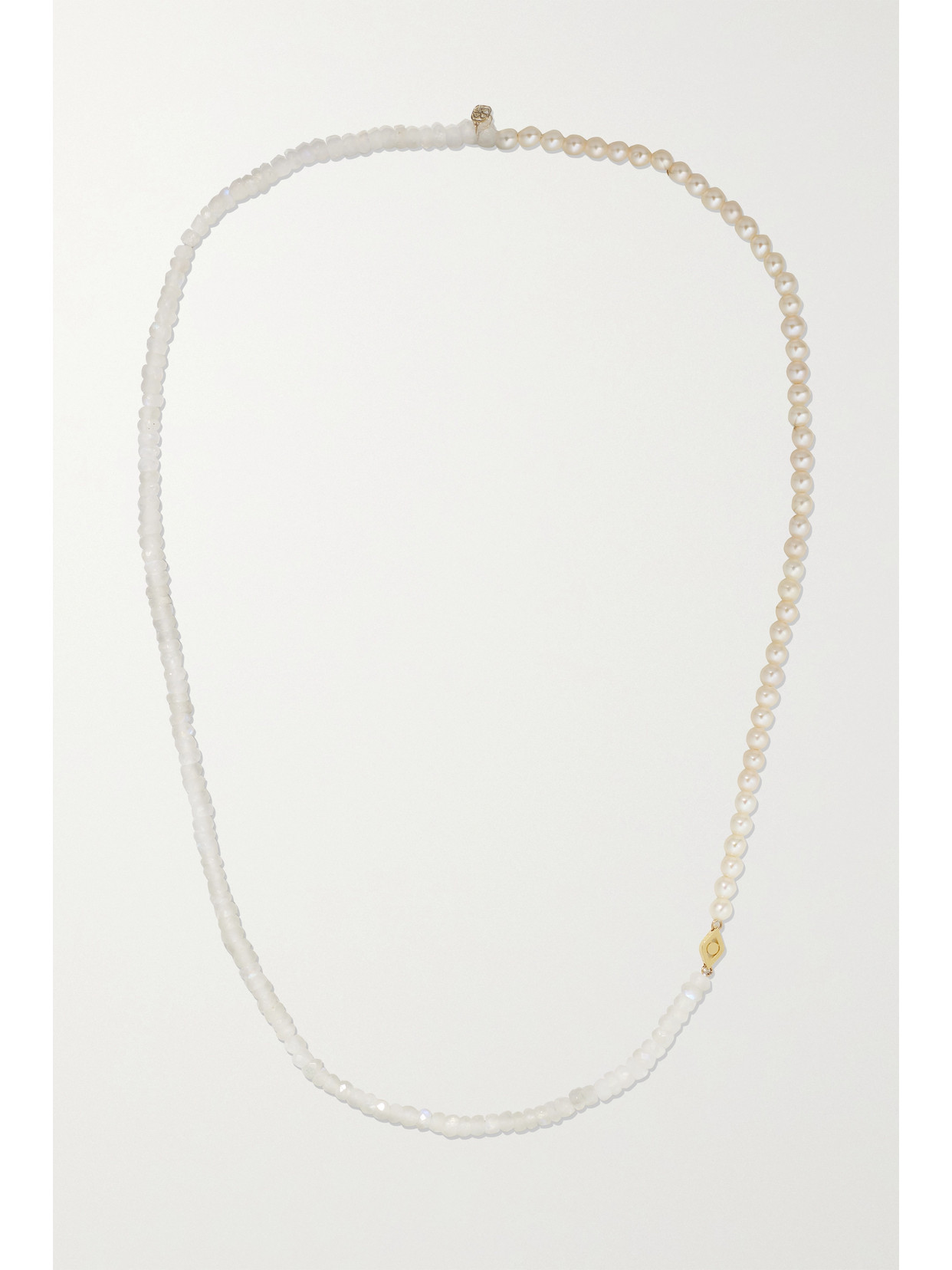 Sydney Evan 14-karat Gold, Moonstone And Pearl Necklace