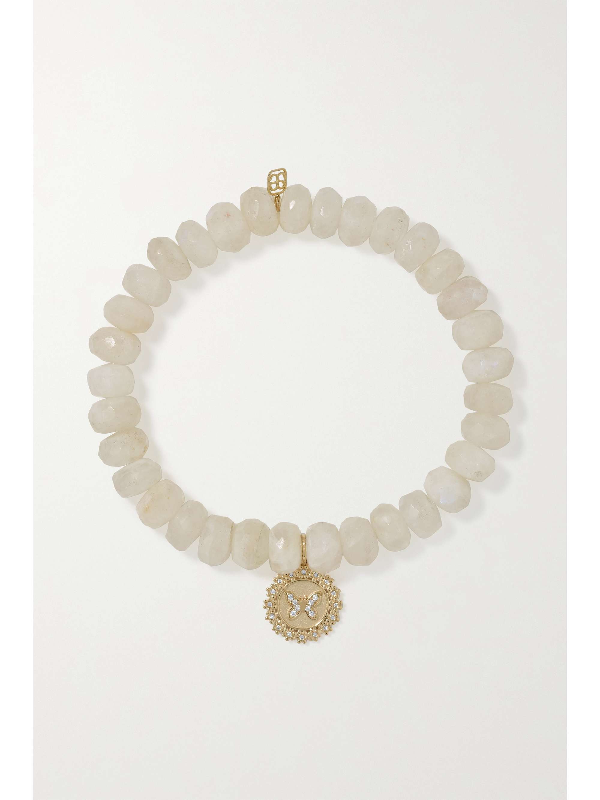 SYDNEY EVAN 14-karat gold, moonstone and diamond bracelet