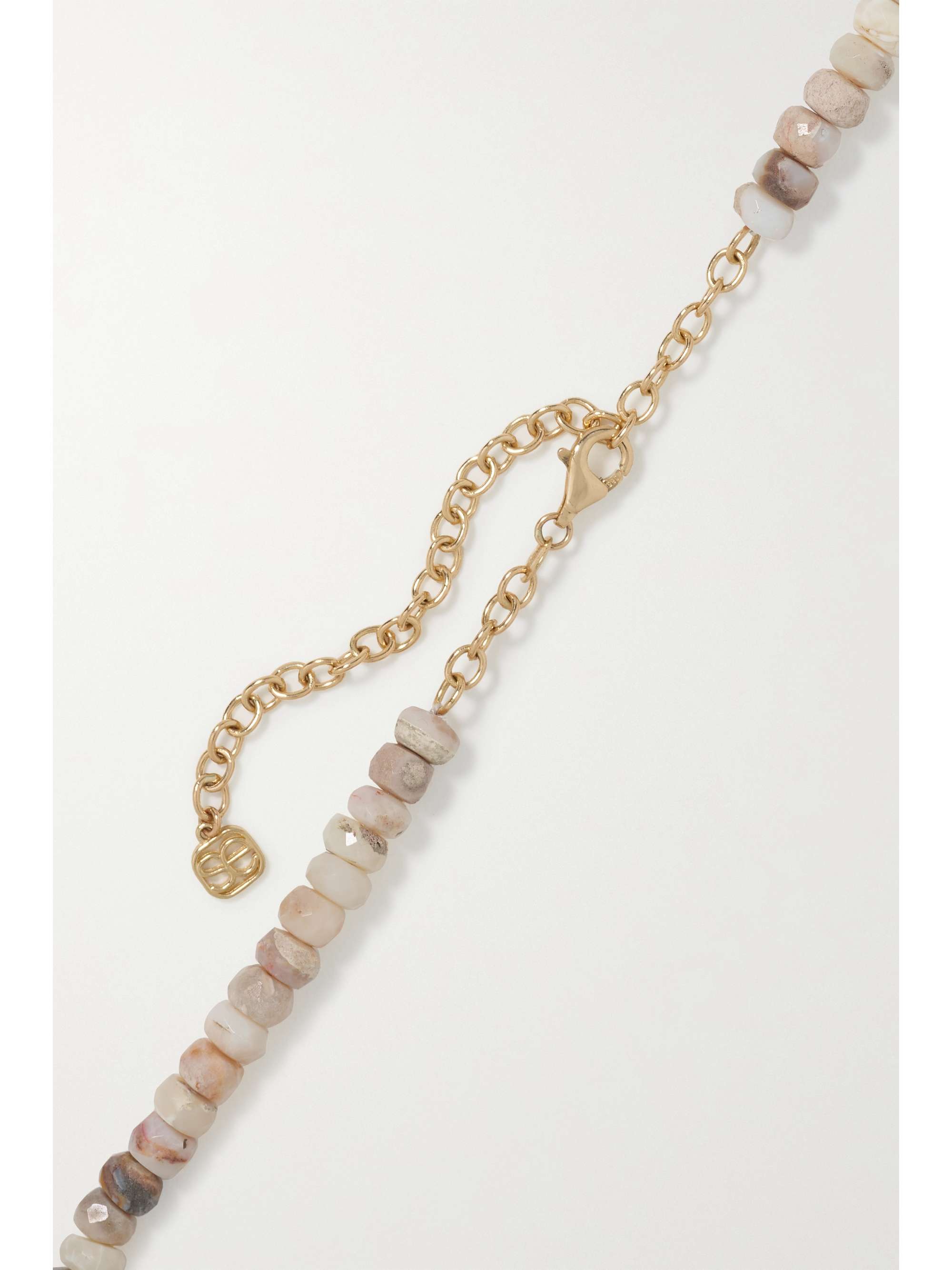 SYDNEY EVAN Eternity small 14-karat gold opal and quartz necklace