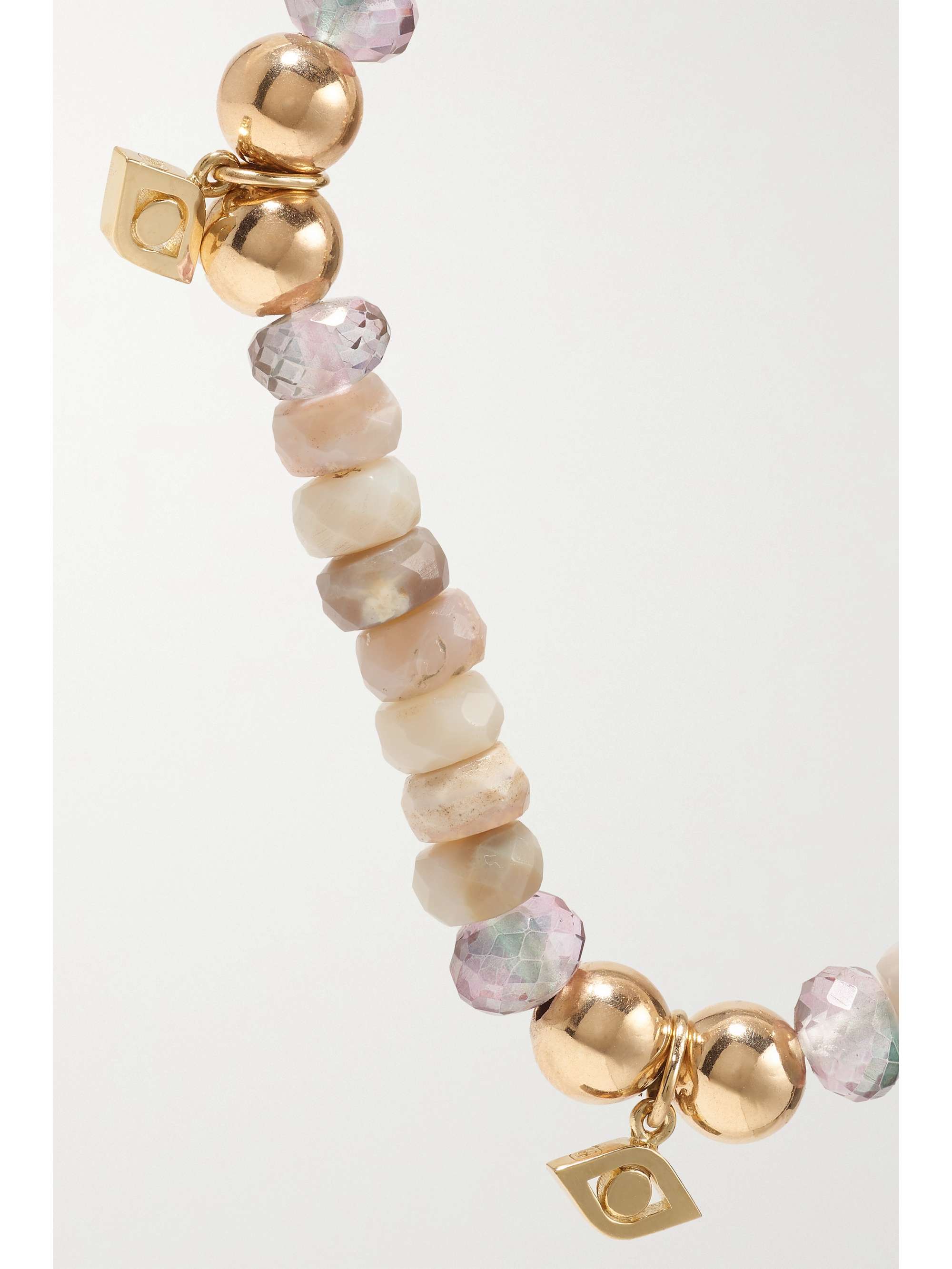 SYDNEY EVAN Eternity small 14-karat gold opal and quartz necklace