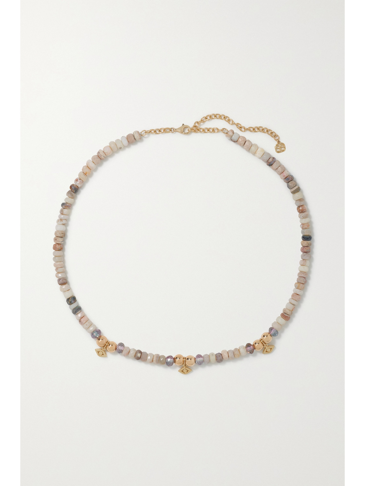 Sydney Evan - Eternity Small 14-karat Gold Opal And Quartz Necklace - one size 22 Awaiting product image