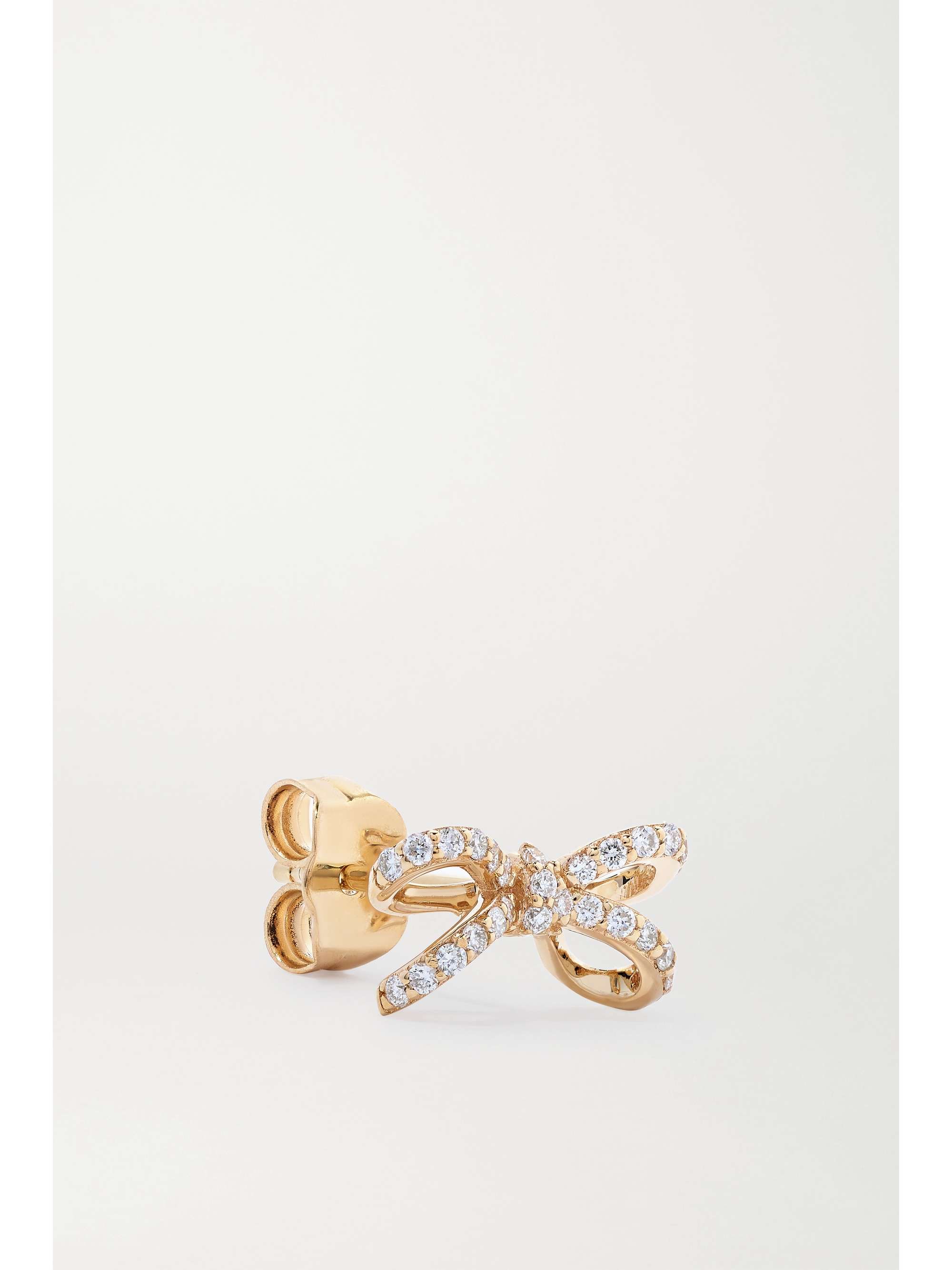 SYDNEY EVAN Small Bow 14-karat gold diamond earrings