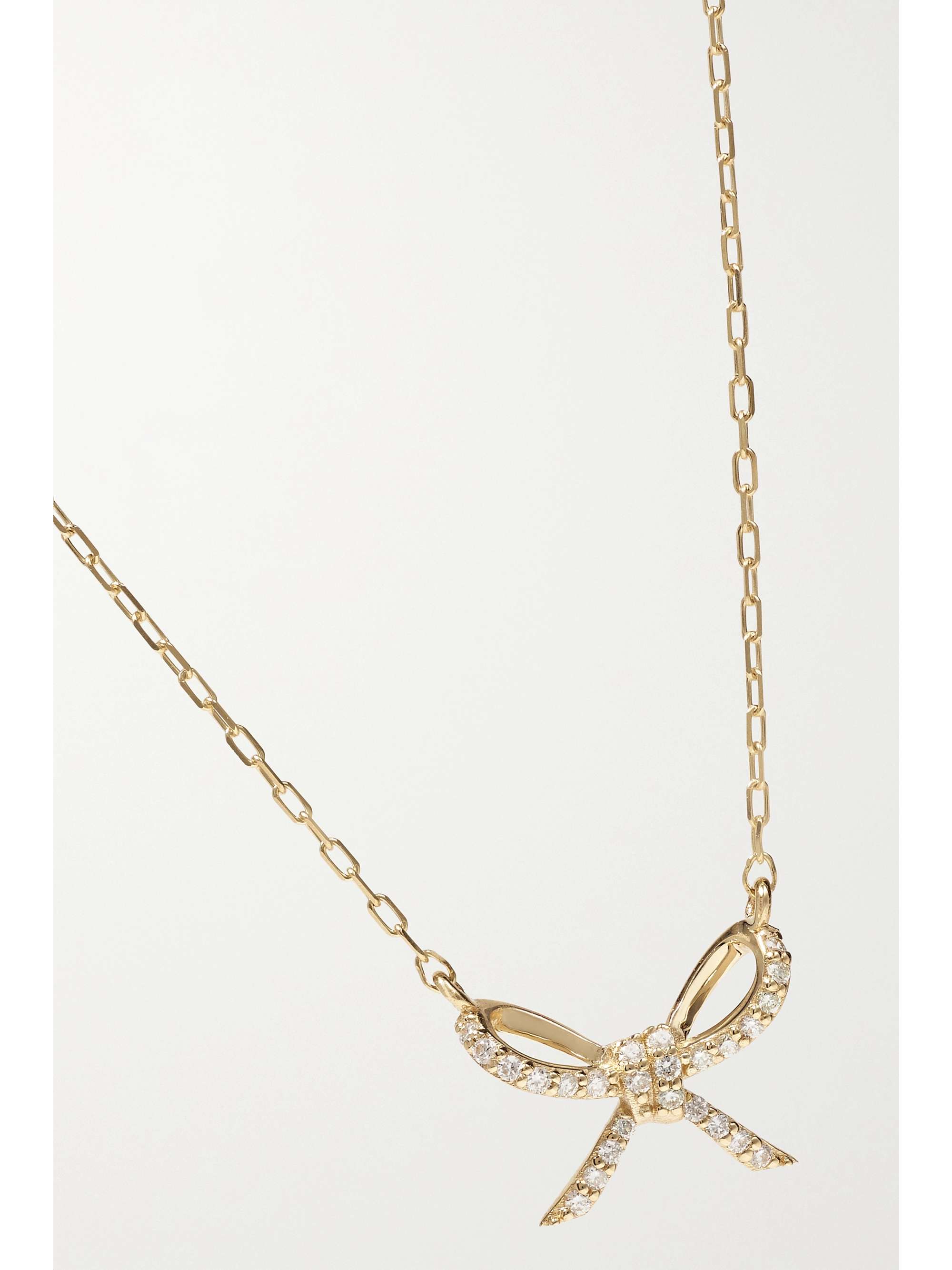 SYDNEY EVAN Bow 14-karat gold diamond necklace