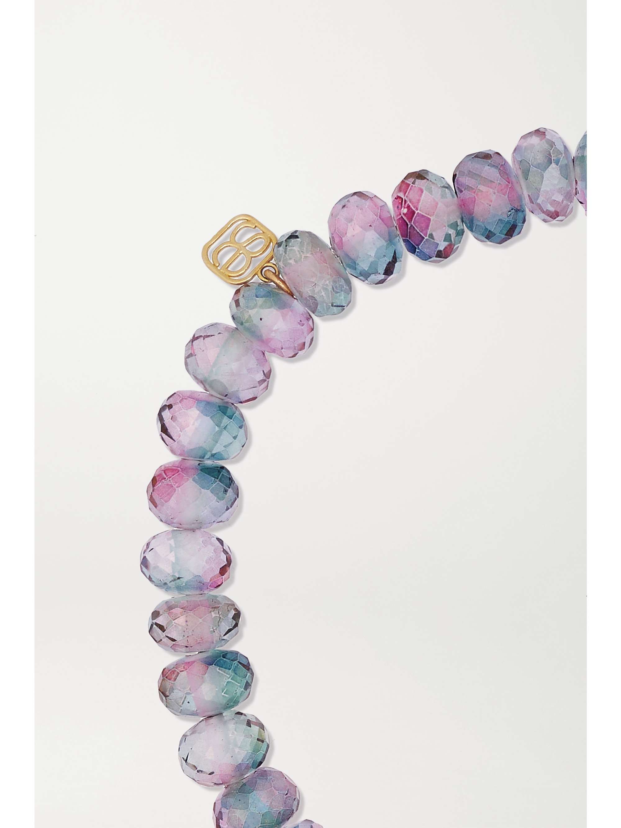 SYDNEY EVAN Small Om 14-karat gold, labradorite and diamond bracelet