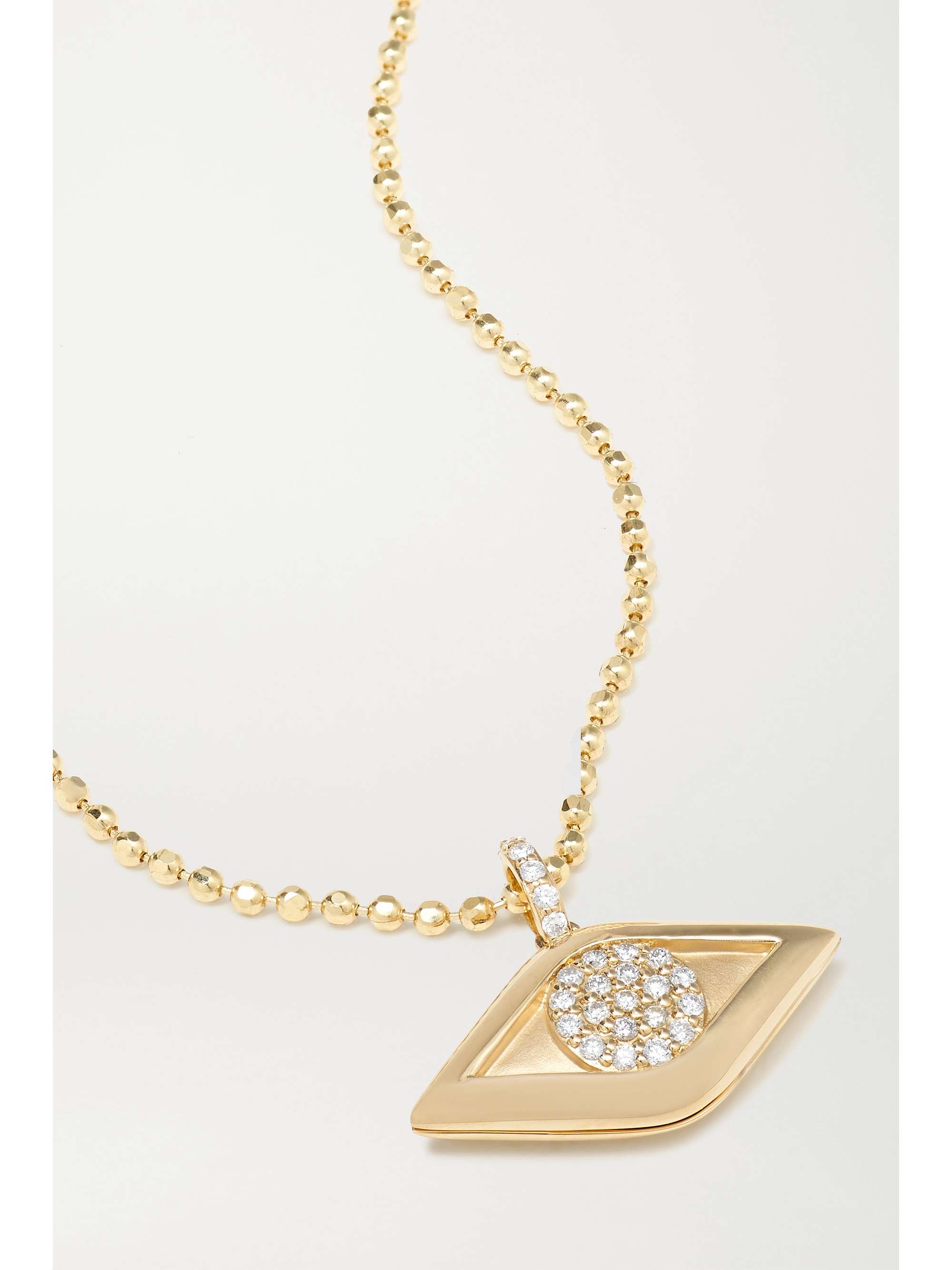 SYDNEY EVAN Evil Eye 14-karat gold diamond necklace