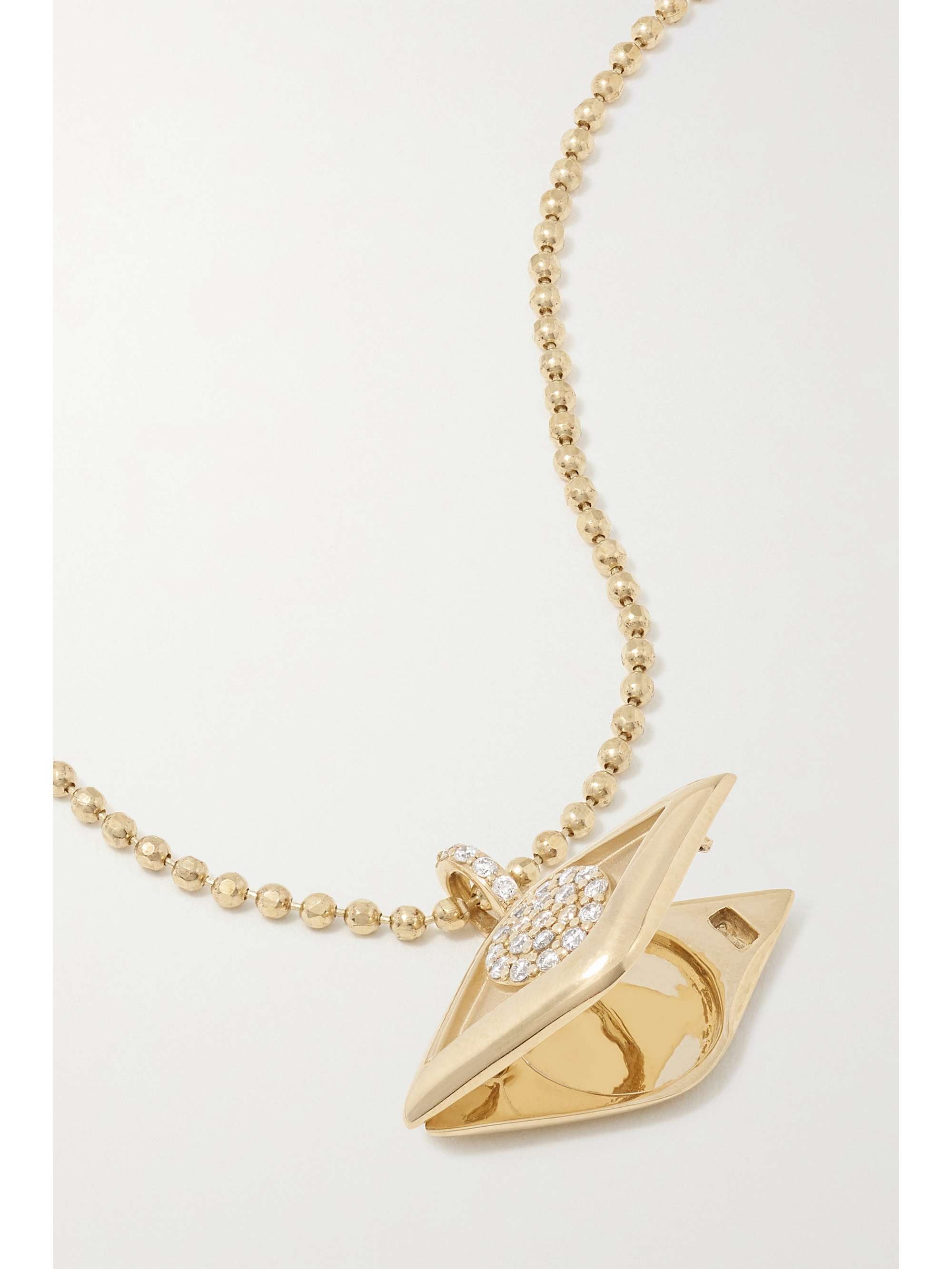 SYDNEY EVAN Evil Eye 14-karat gold diamond necklace
