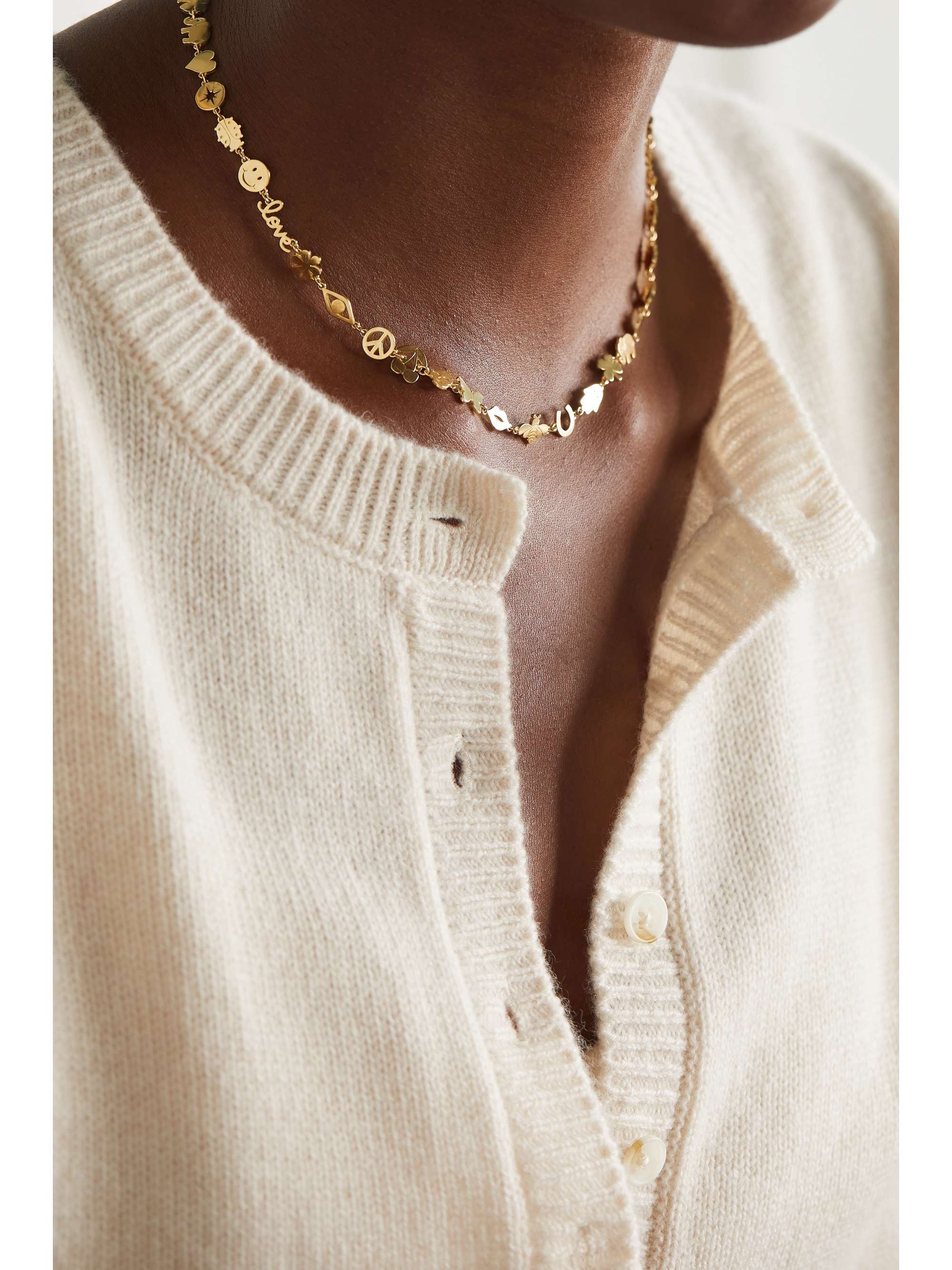 SYDNEY EVAN Tiny Pure 14-karat gold necklace