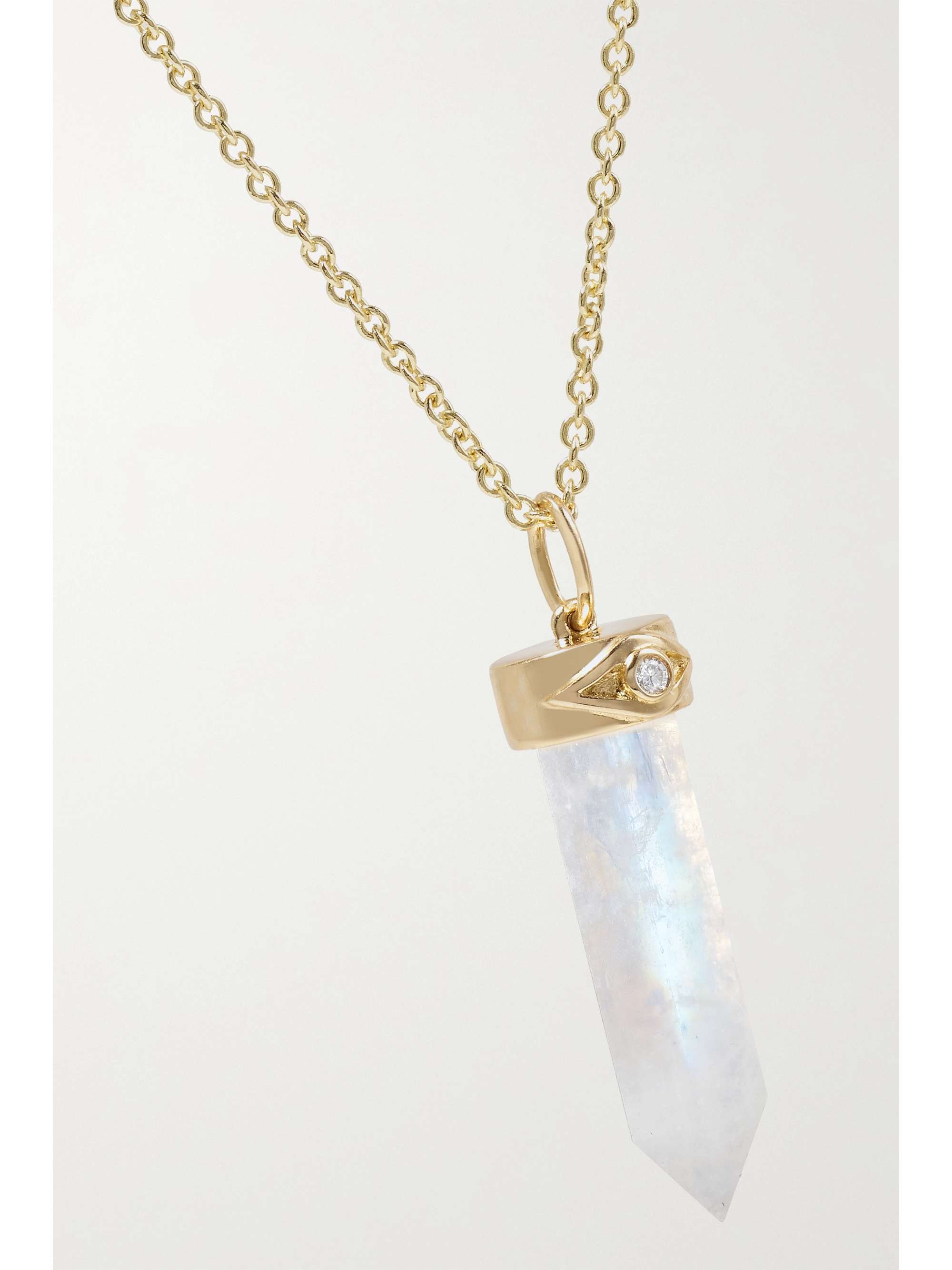 SYDNEY EVAN Kette aus 14 Karat Gold mit Mondstein und Diamant