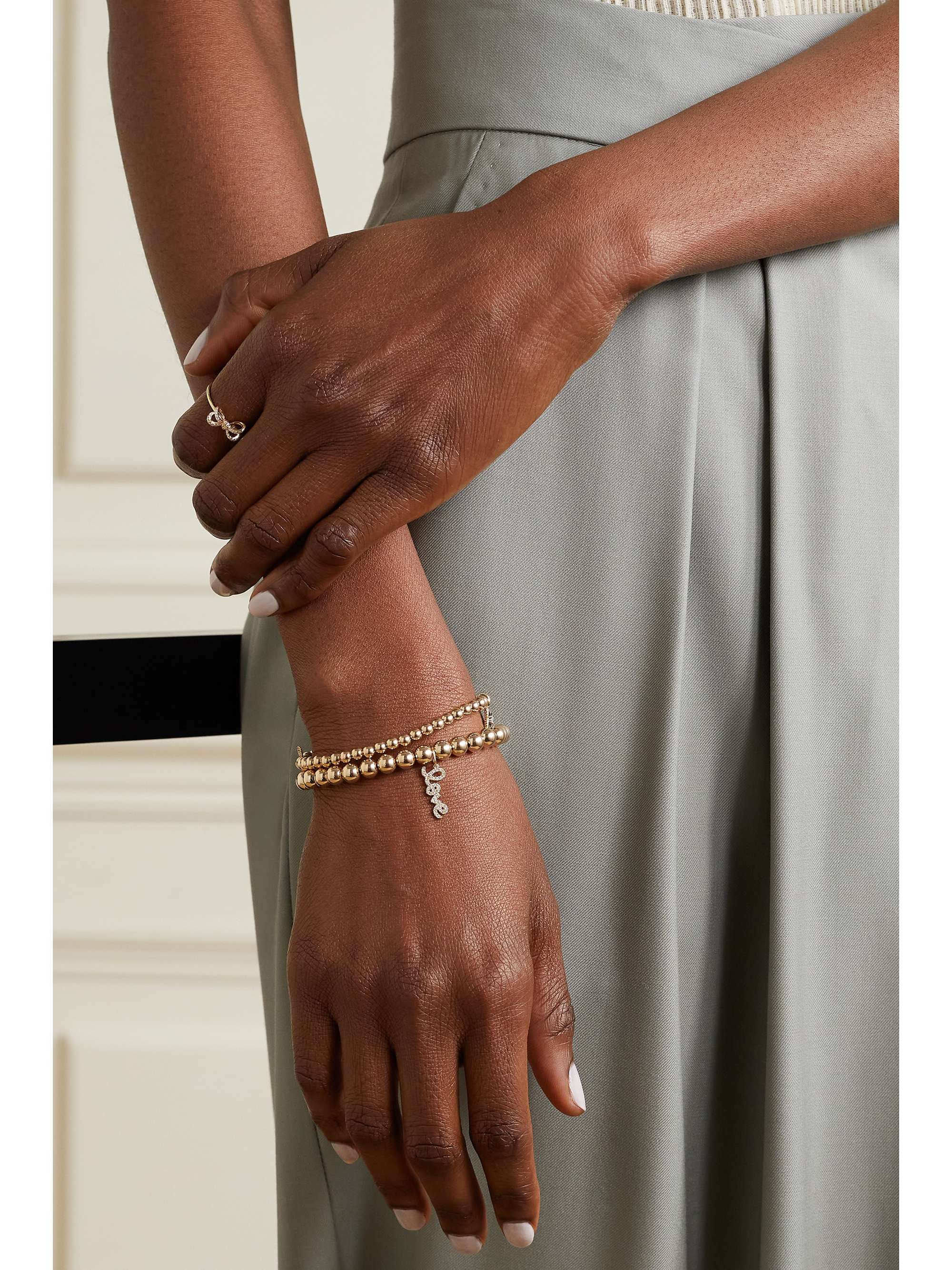 SYDNEY EVAN Small Love 14-karat gold diamond bracelet