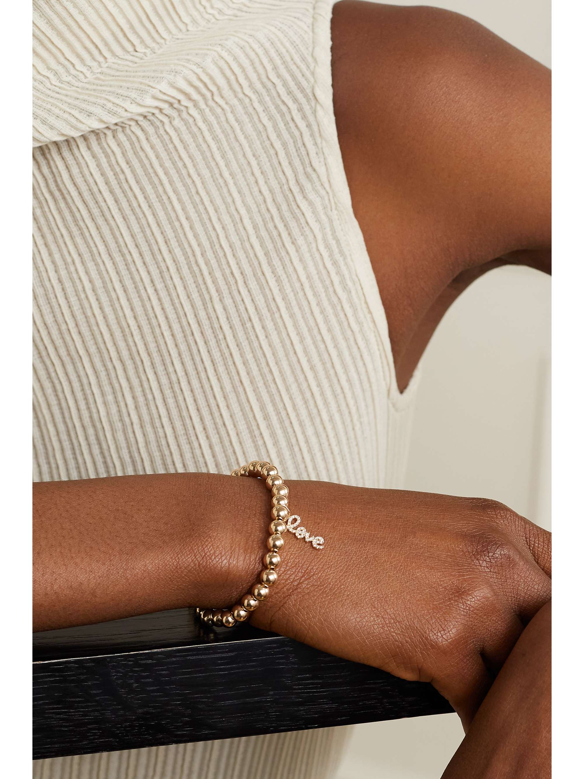 SYDNEY EVAN Small Love 14-karat gold diamond bracelet