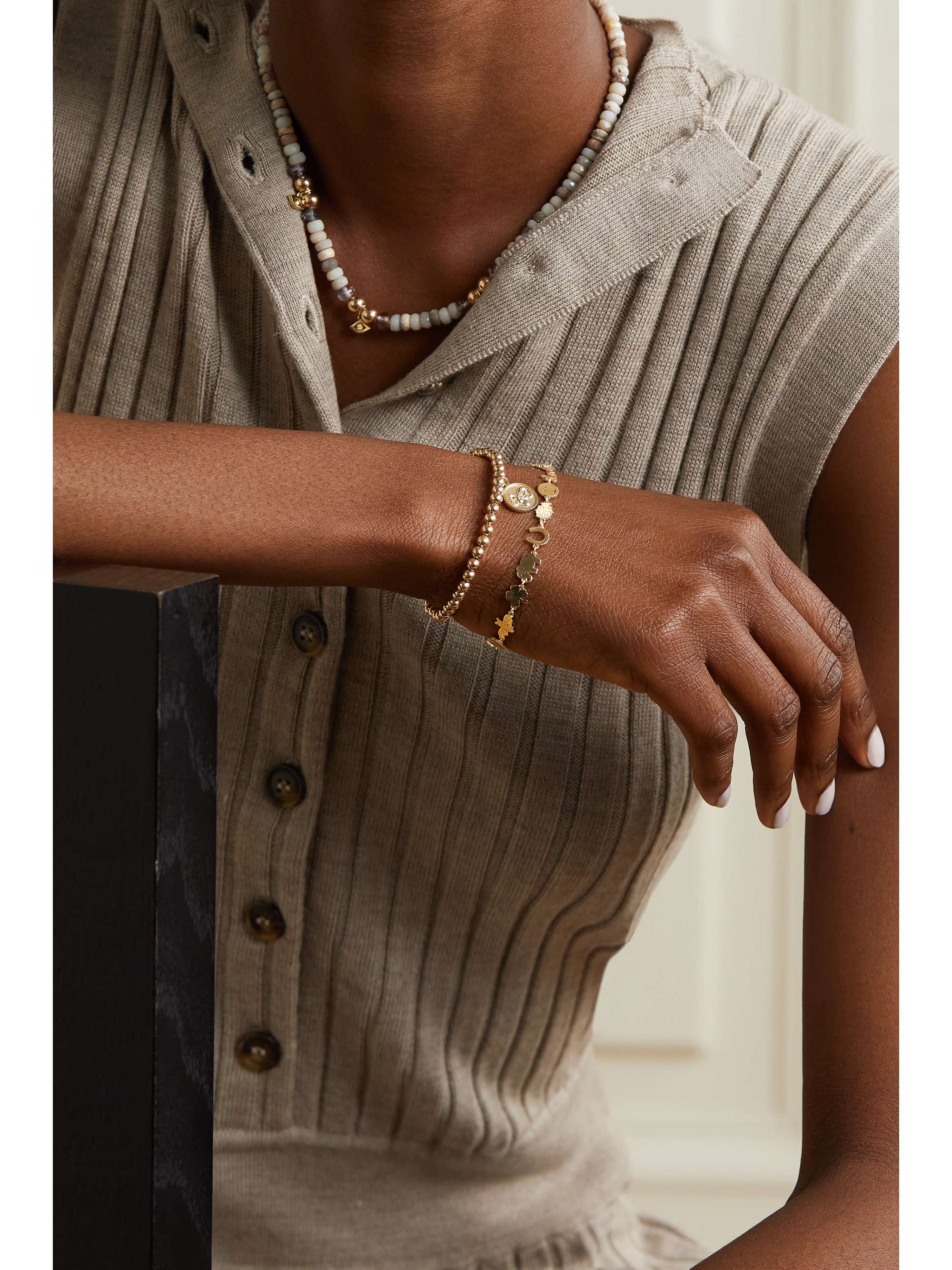 SYDNEY EVAN Tiny Pure 14-karat gold bracelet