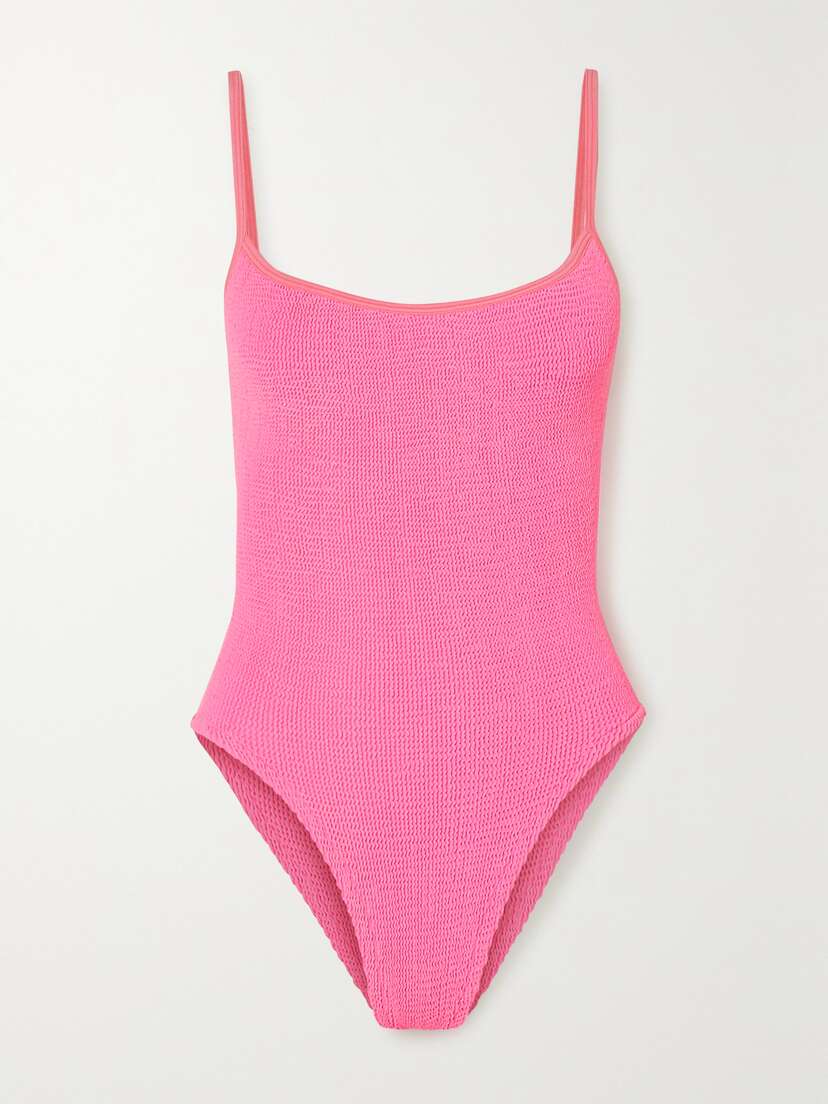 Hunza G + Net Sustain Pamela Seersucker Swimsuit