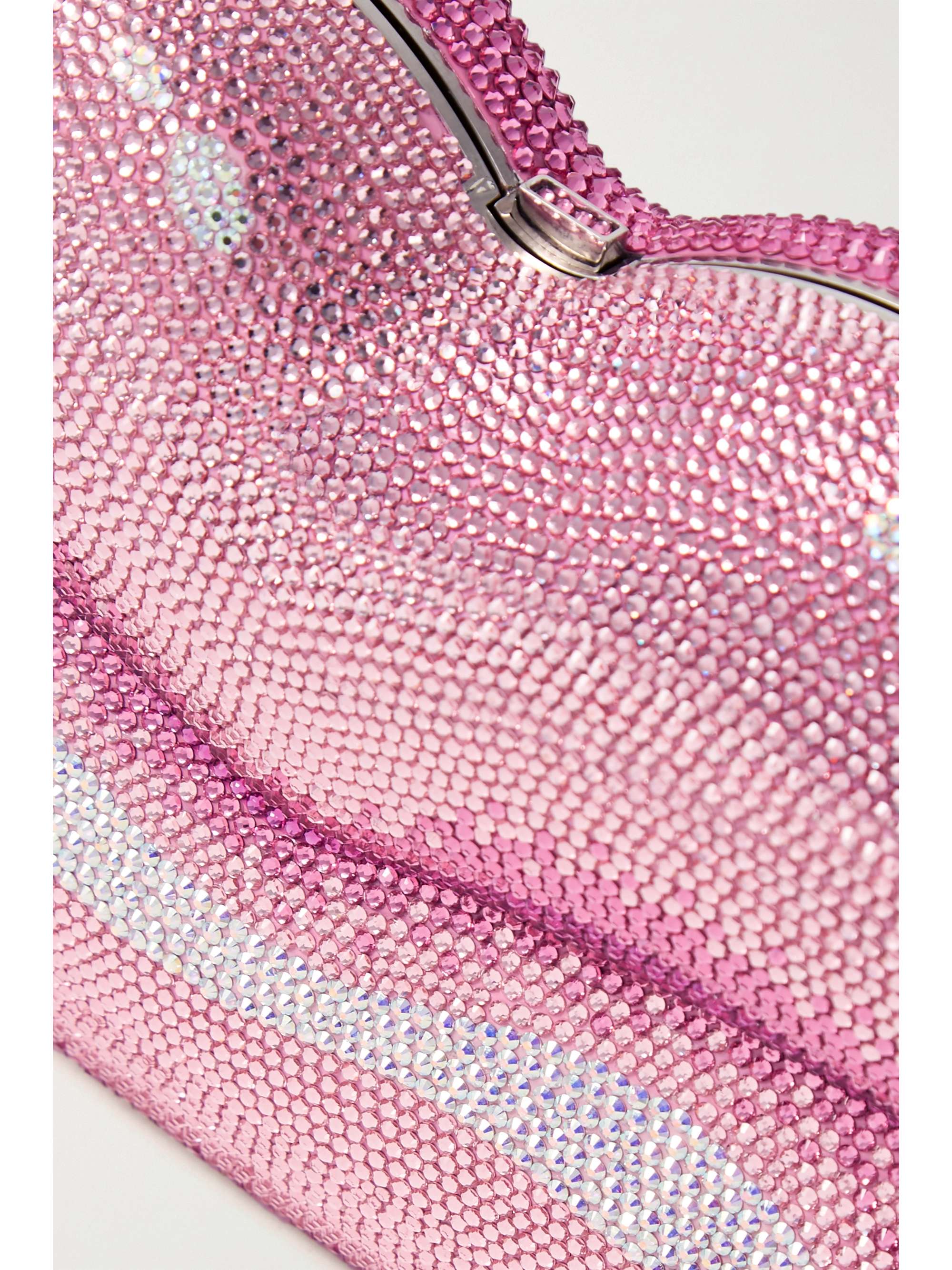 JUDITH LEIBER COUTURE Hot Lips crystal-embellished silver-tone clutch