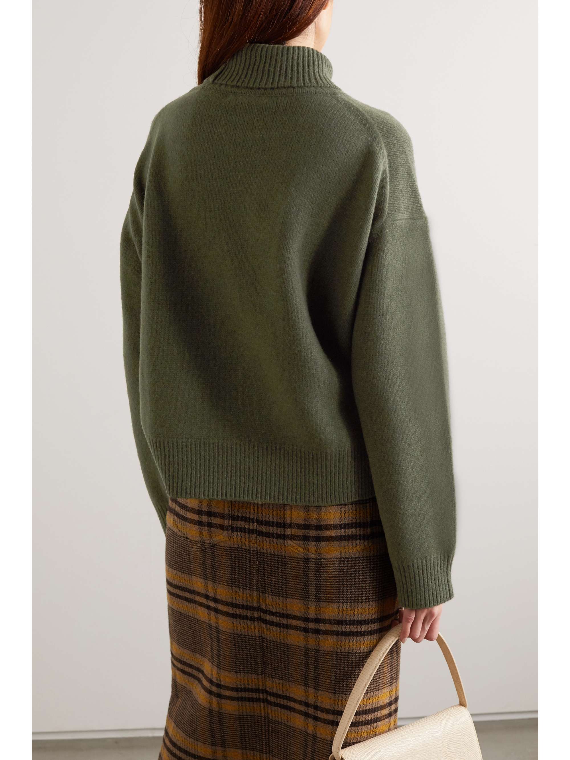 REJINA PYO + NET SUSTAIN Lyn asymmetric cashmere turtleneck sweater