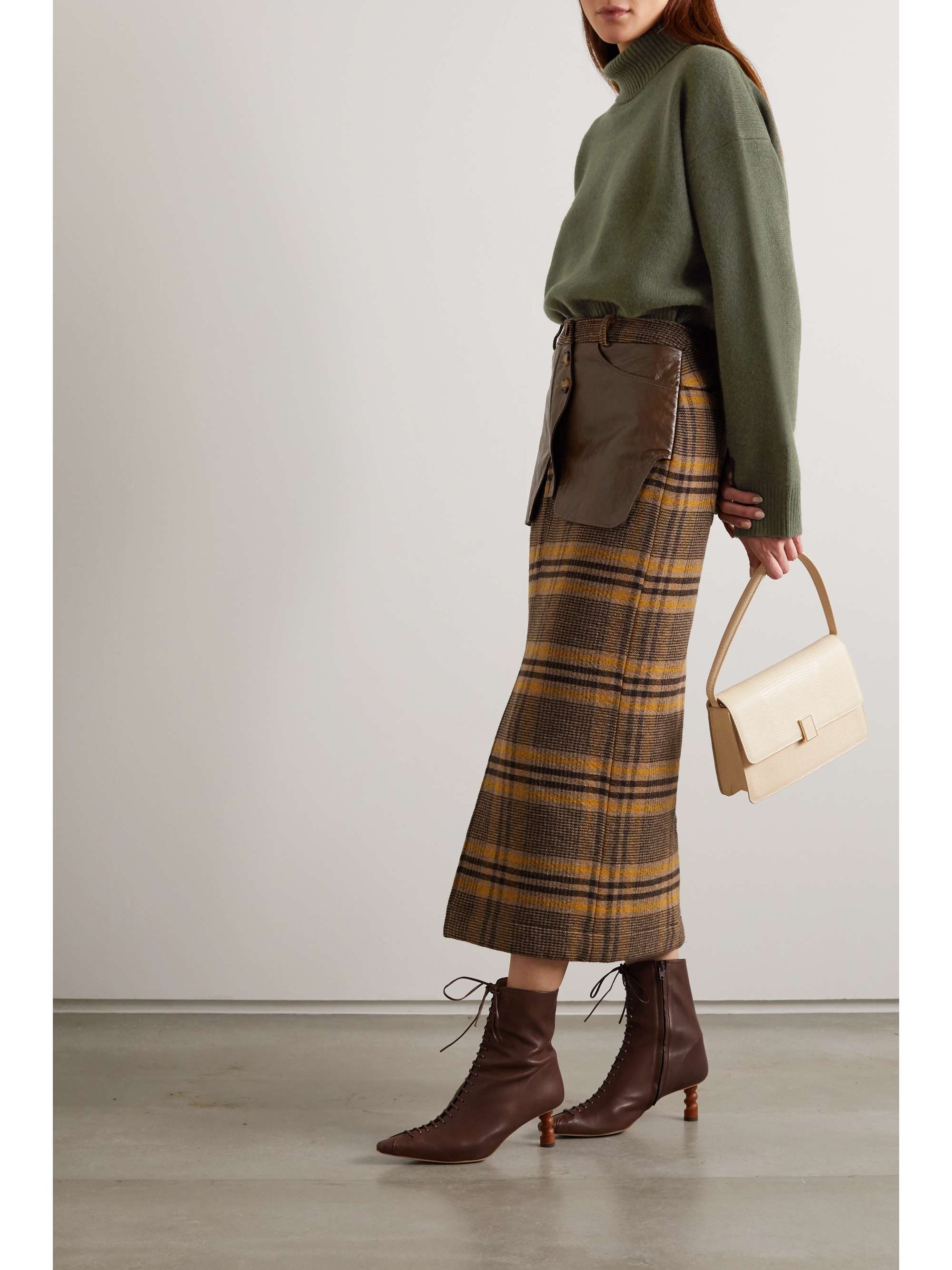 REJINA PYO + NET SUSTAIN Lyn asymmetric cashmere turtleneck sweater