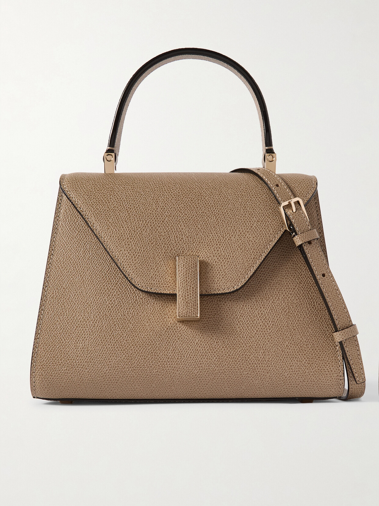 Valextra Iside Mini Textured-leather Tote In Brown