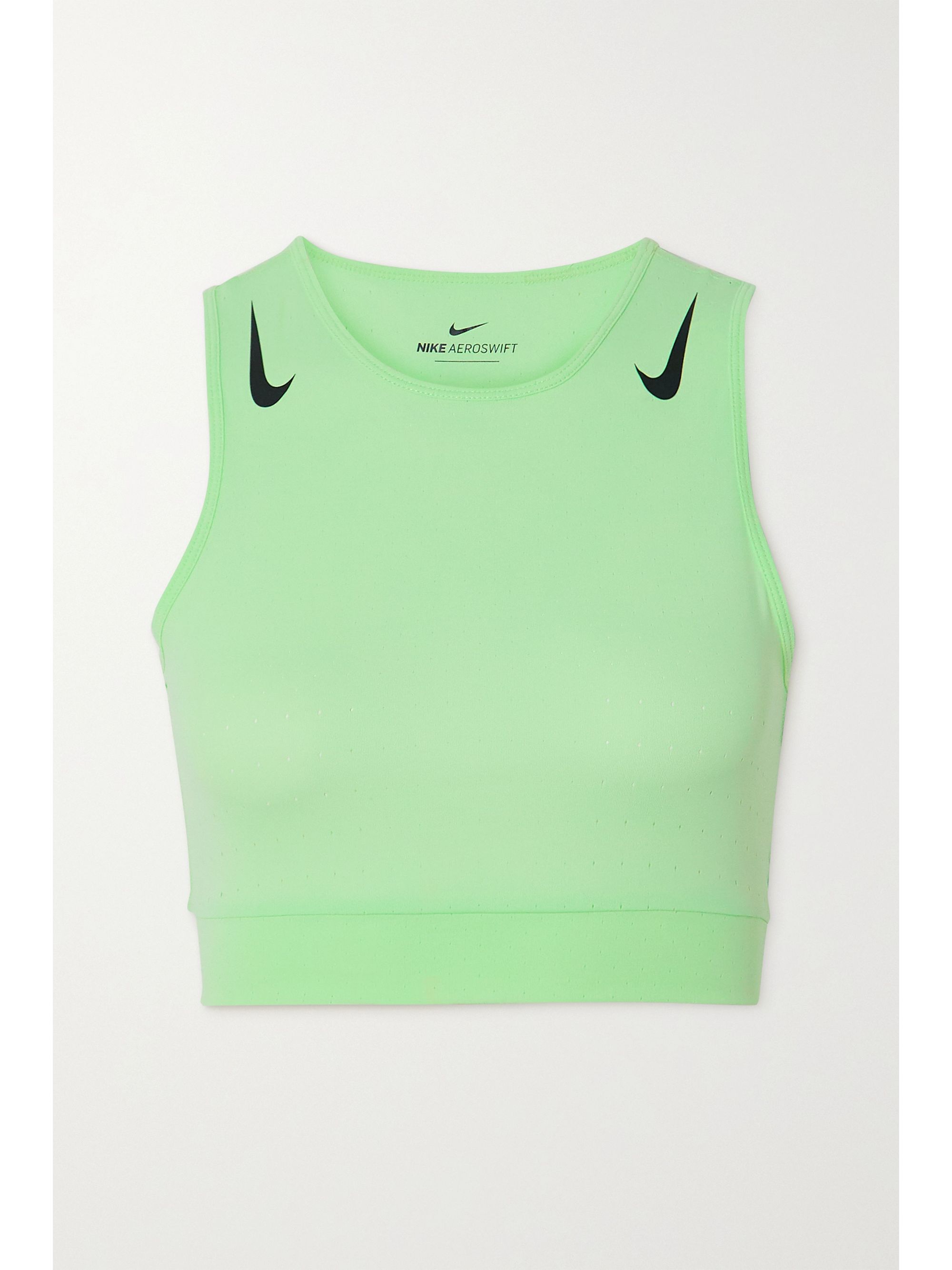 green nike crop top