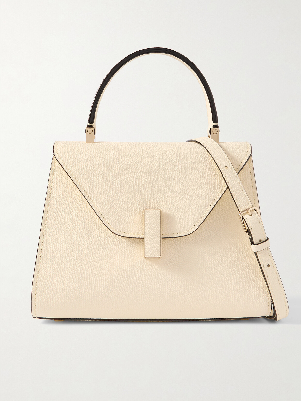 Valextra Iside Media Envelope Flap Top-handle Bag In Cream