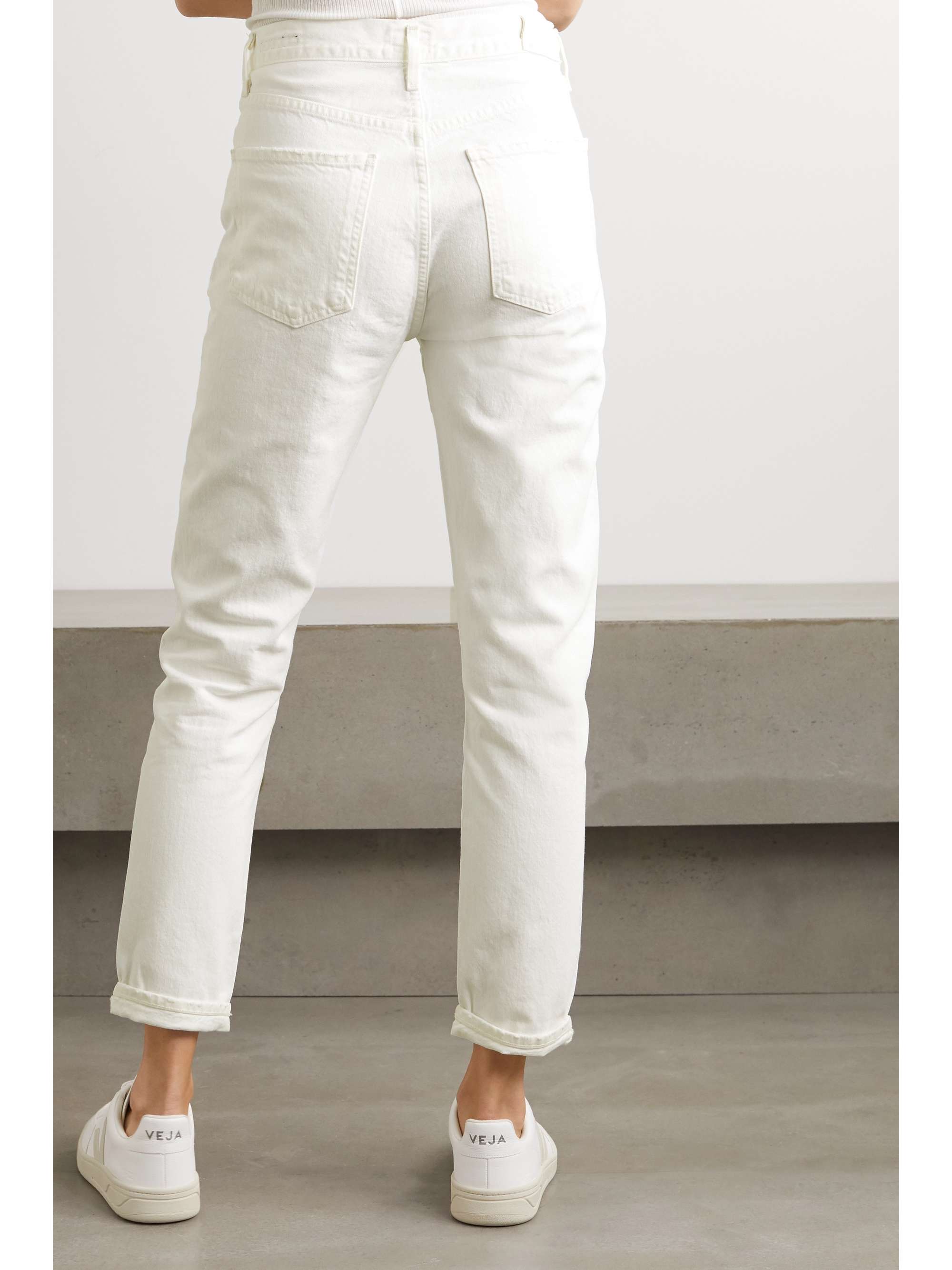 White Liya high-rise straight-leg jeans 