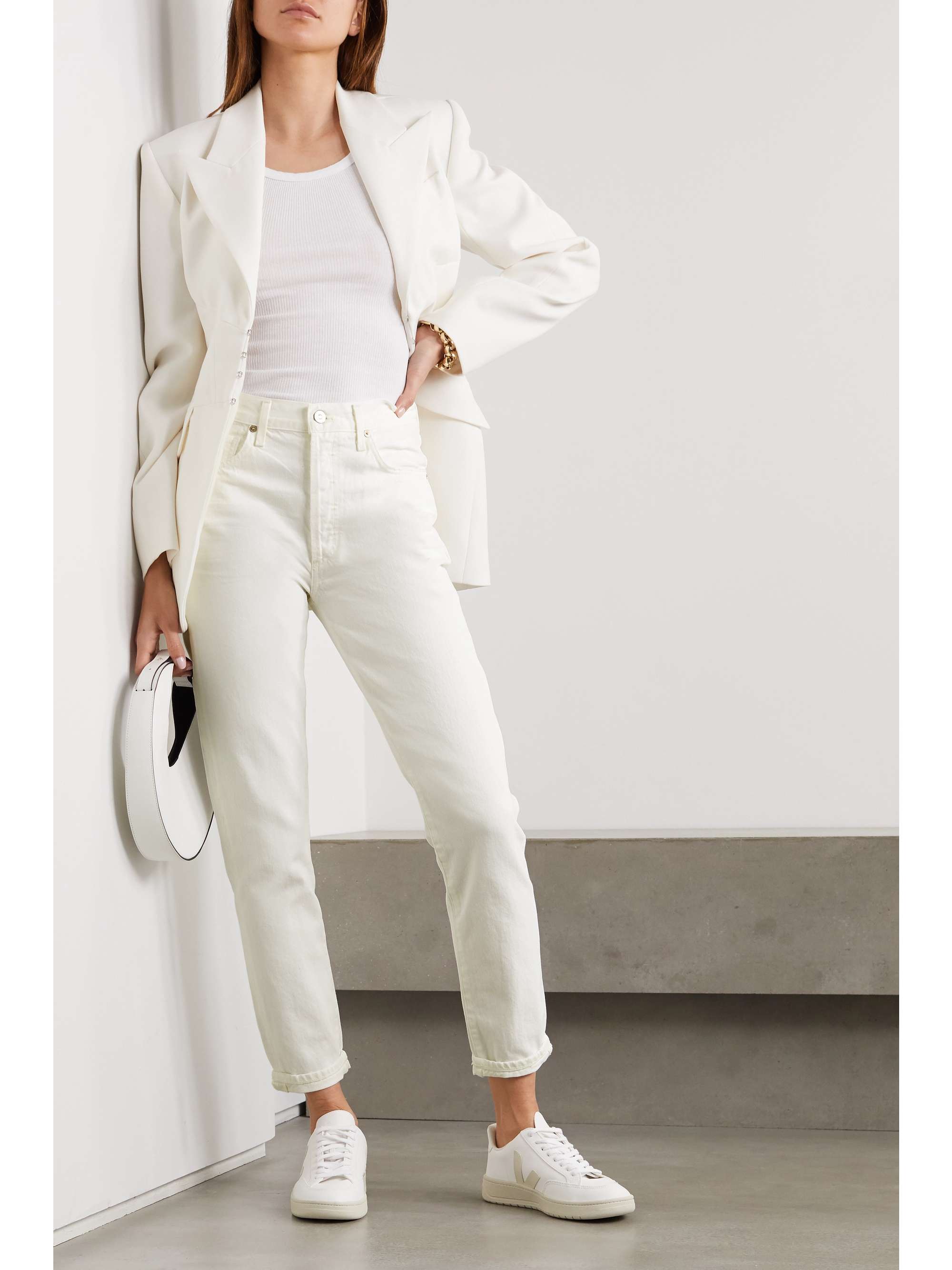White Liya high-rise straight-leg jeans 