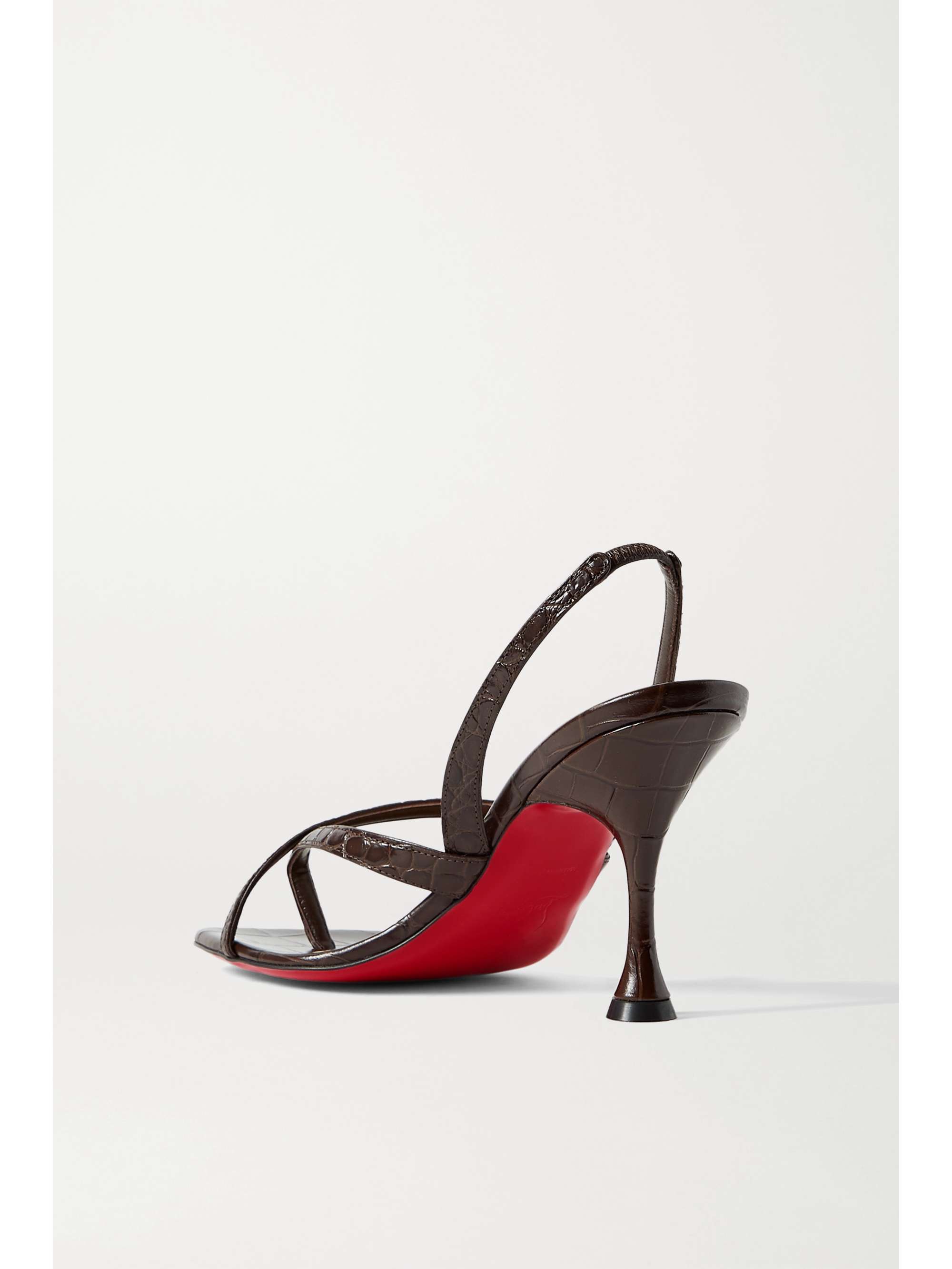 CHRISTIAN LOUBOUTIN Taralita 85 croc-effect leather slingback sandals |  NET-A-PORTER