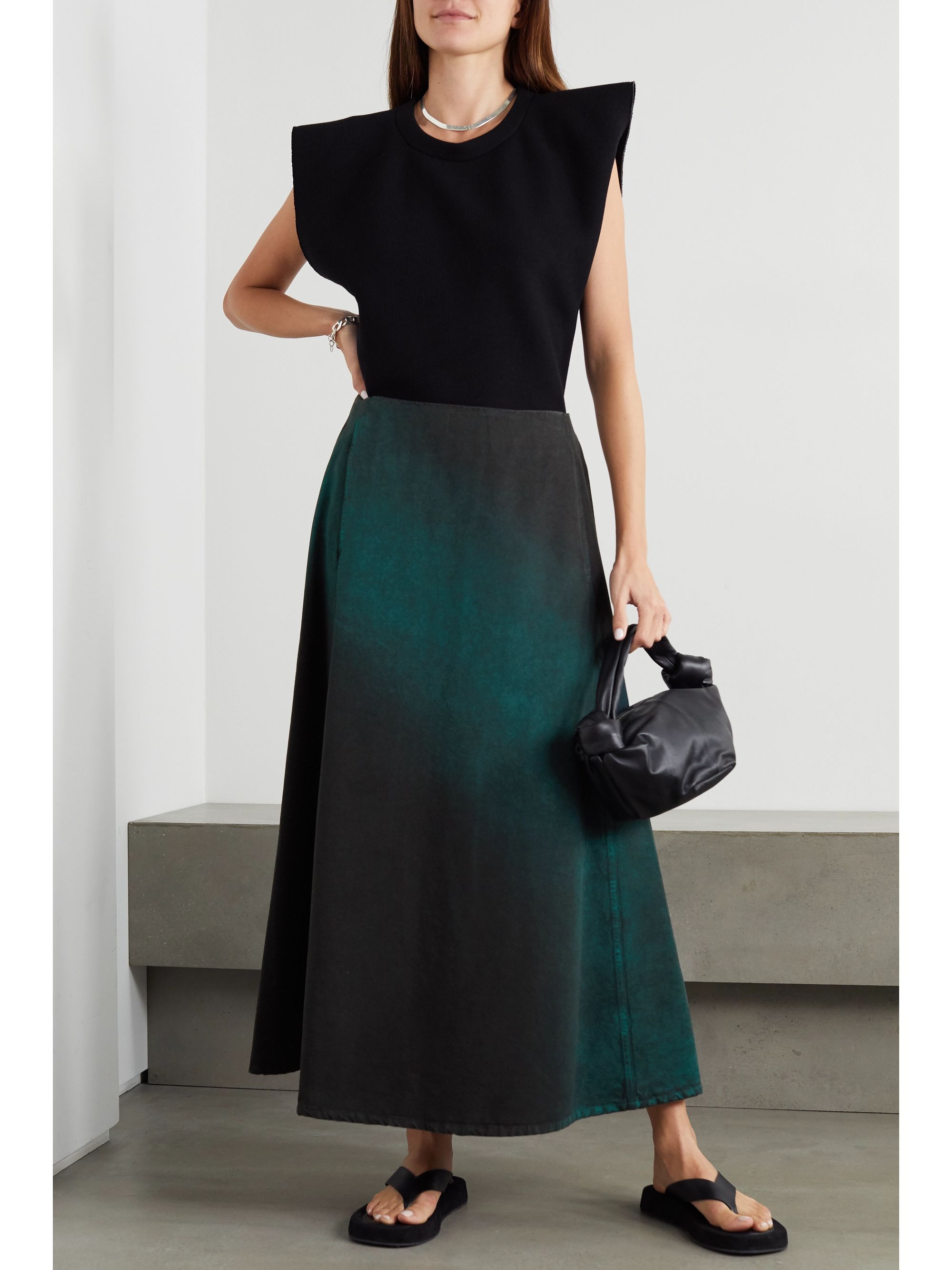 turquoise denim skirt