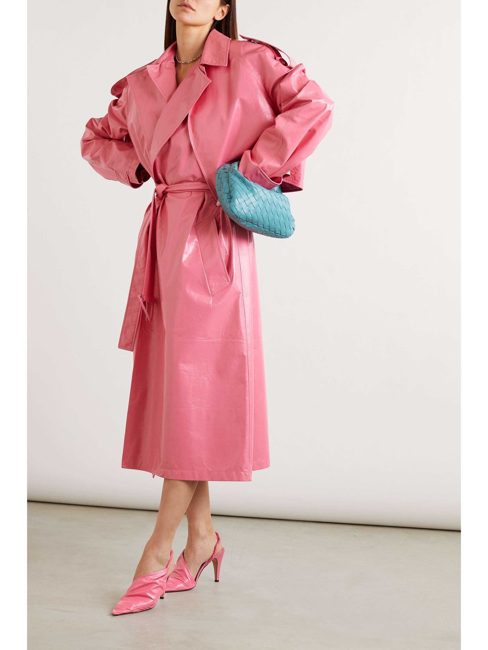 Pink Crinkled Glossed Leather Slingback Pumps Bottega Veneta Net A Porter Pink Crinkled Glossed Leather Slingback Pumps Bottega Veneta Net A Porter