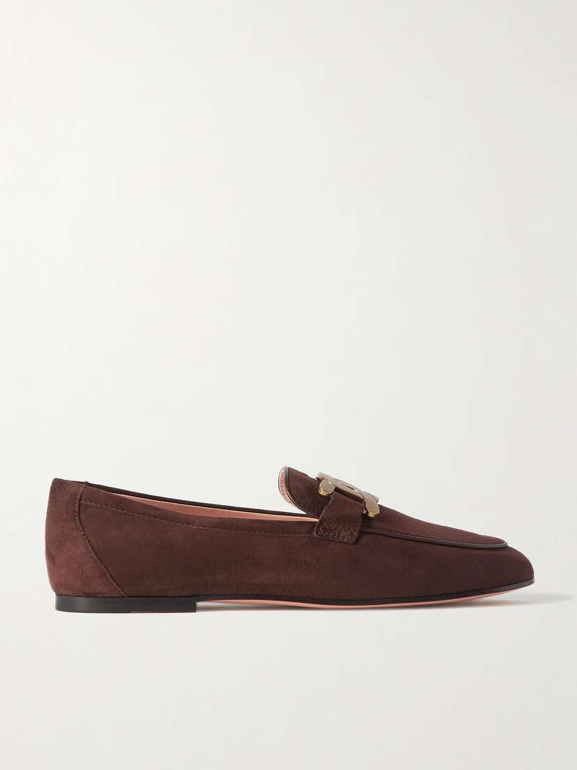 Tod's Kate Embellished Suede Loafers