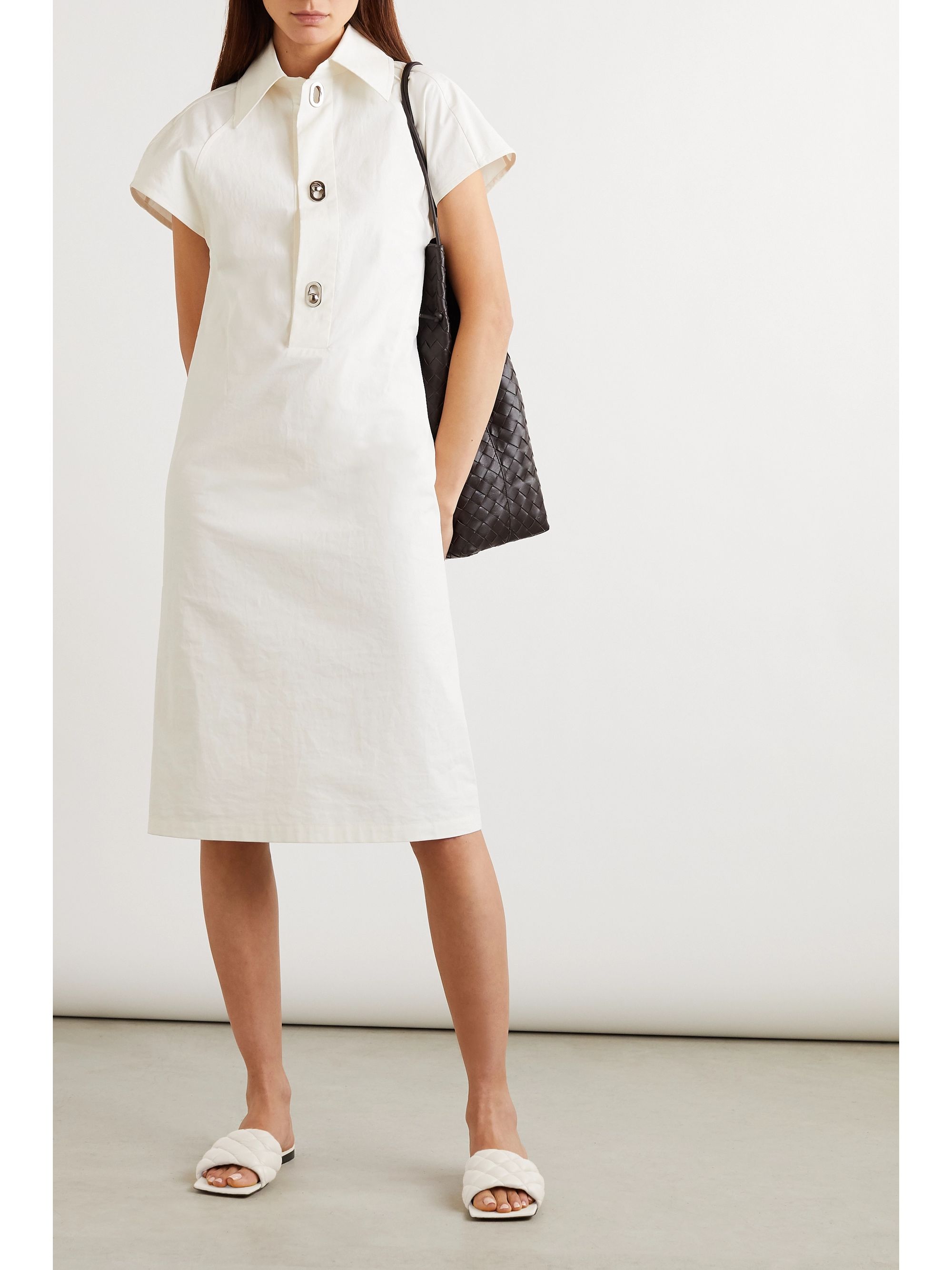 White Quilted leather slides | BOTTEGA VENETA | NET-A-PORTER