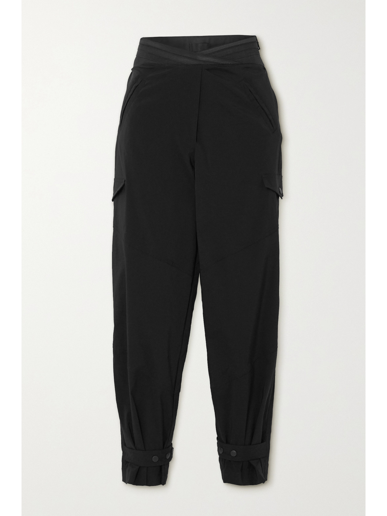 Rta Dallas Cropped Shell Slim-fit Pants In Black