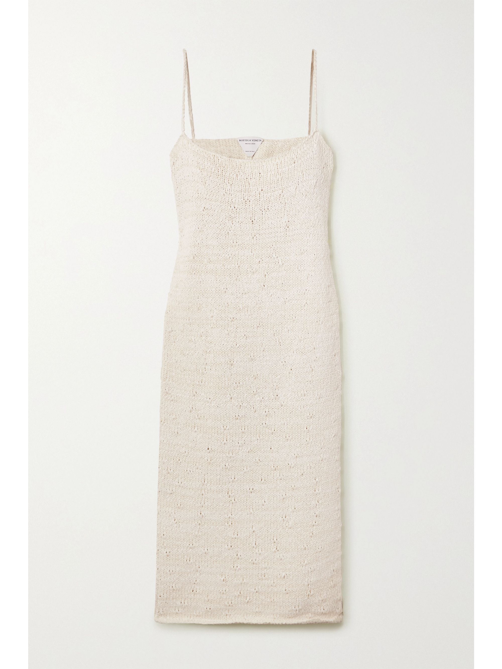 White Cotton Blend Midi Dress Bottega Veneta Net A Porter