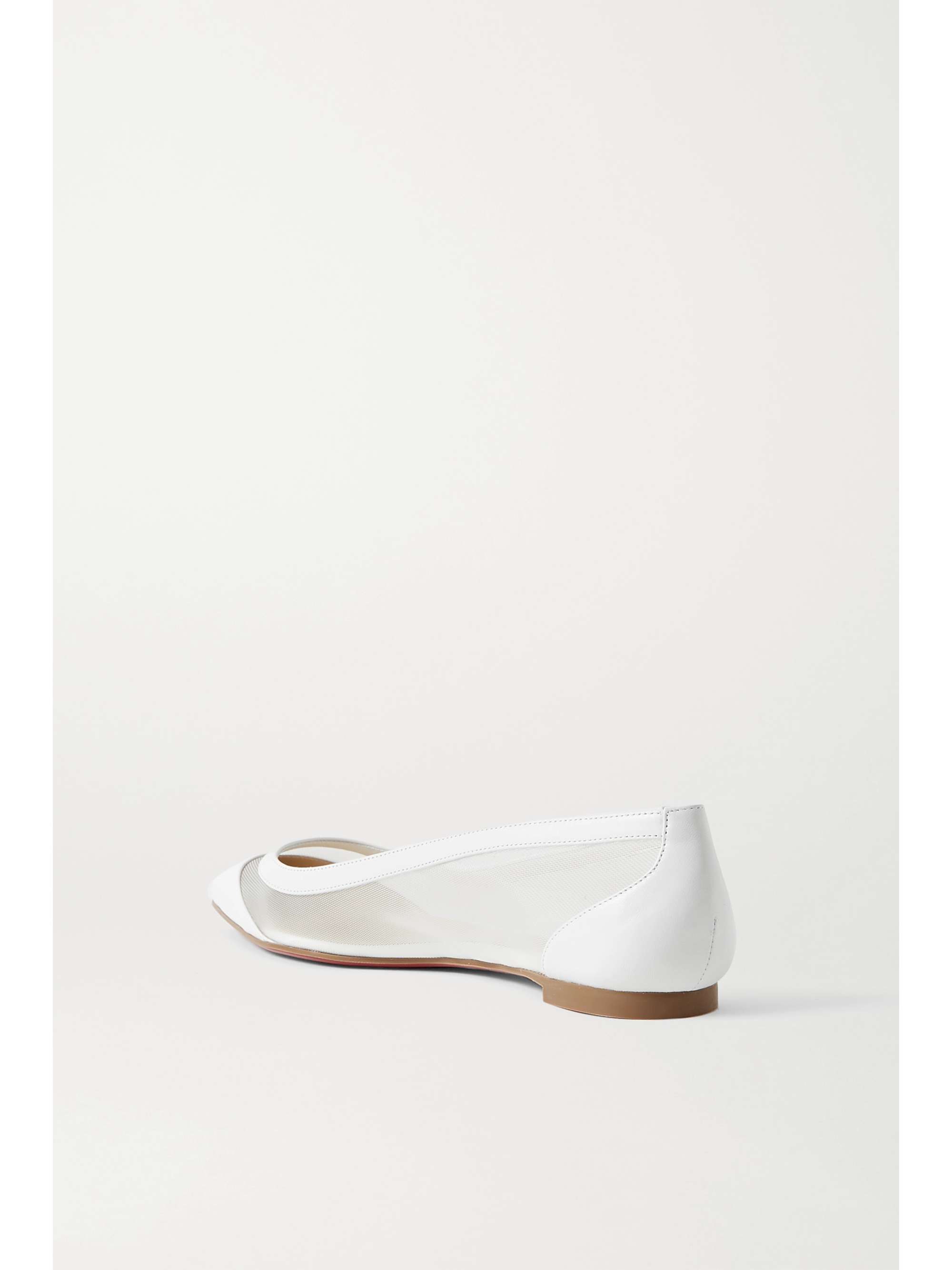 CHRISTIAN LOUBOUTIN Galativi leather and mesh point-toe flats