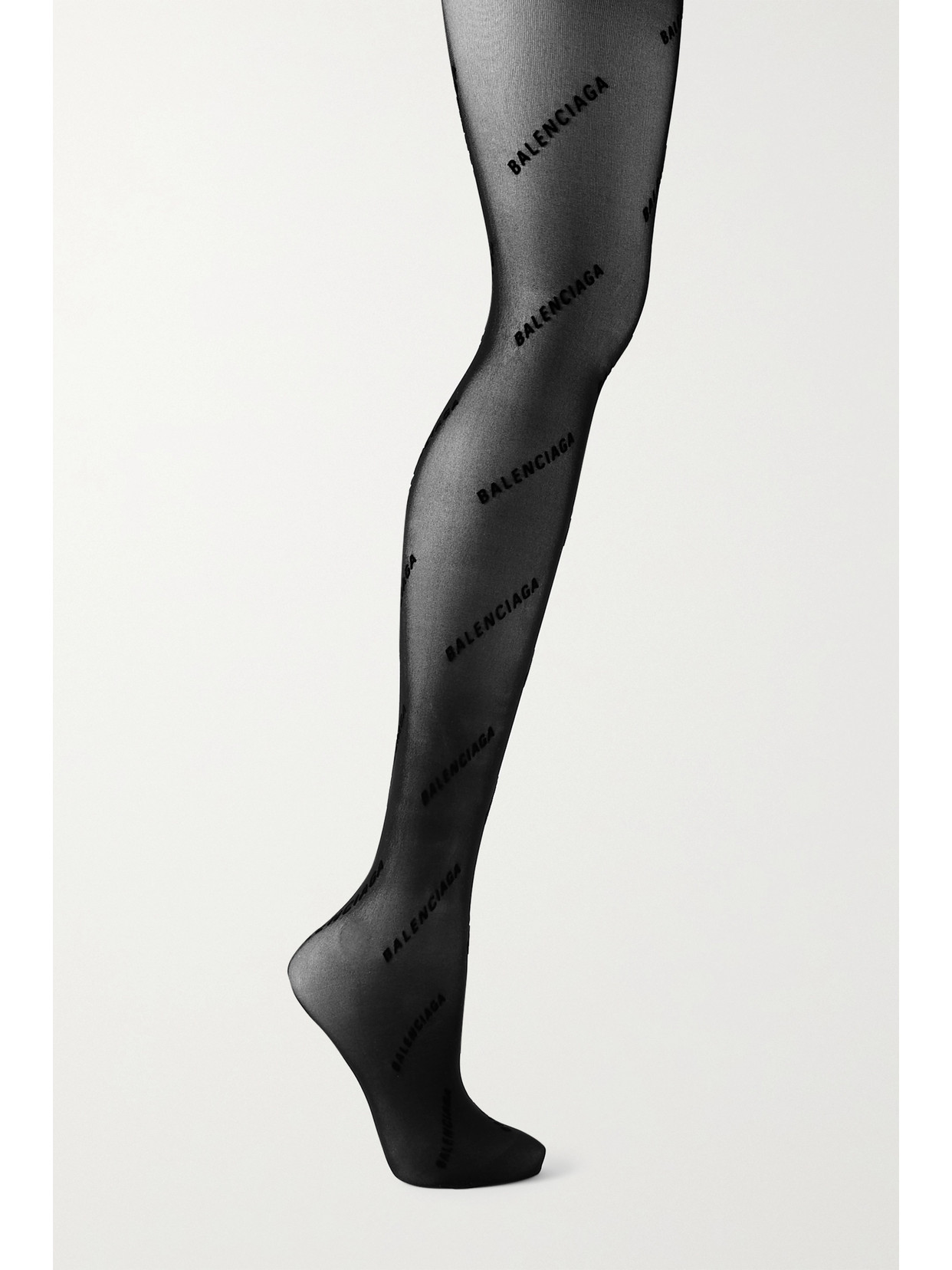 Balenciaga Flocked Tights In Black 