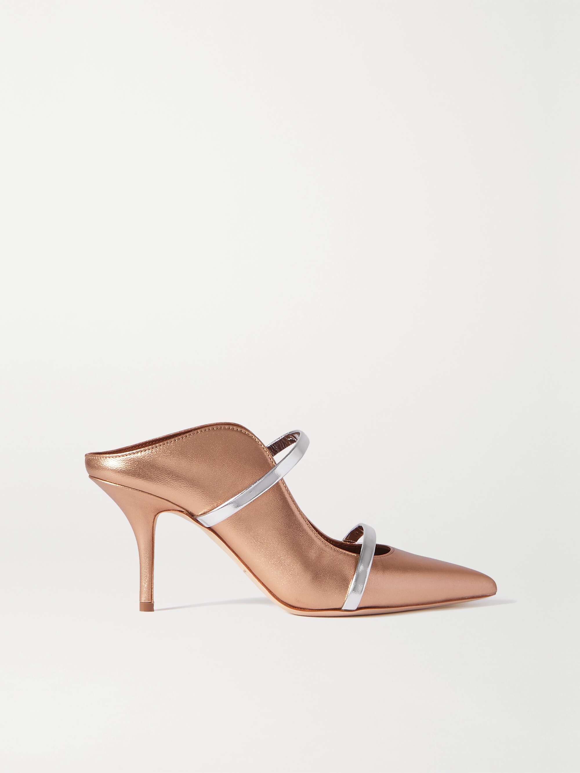 MALONE SOULIERS Maureen 70 metallic leather mules | NET-A-PORTER