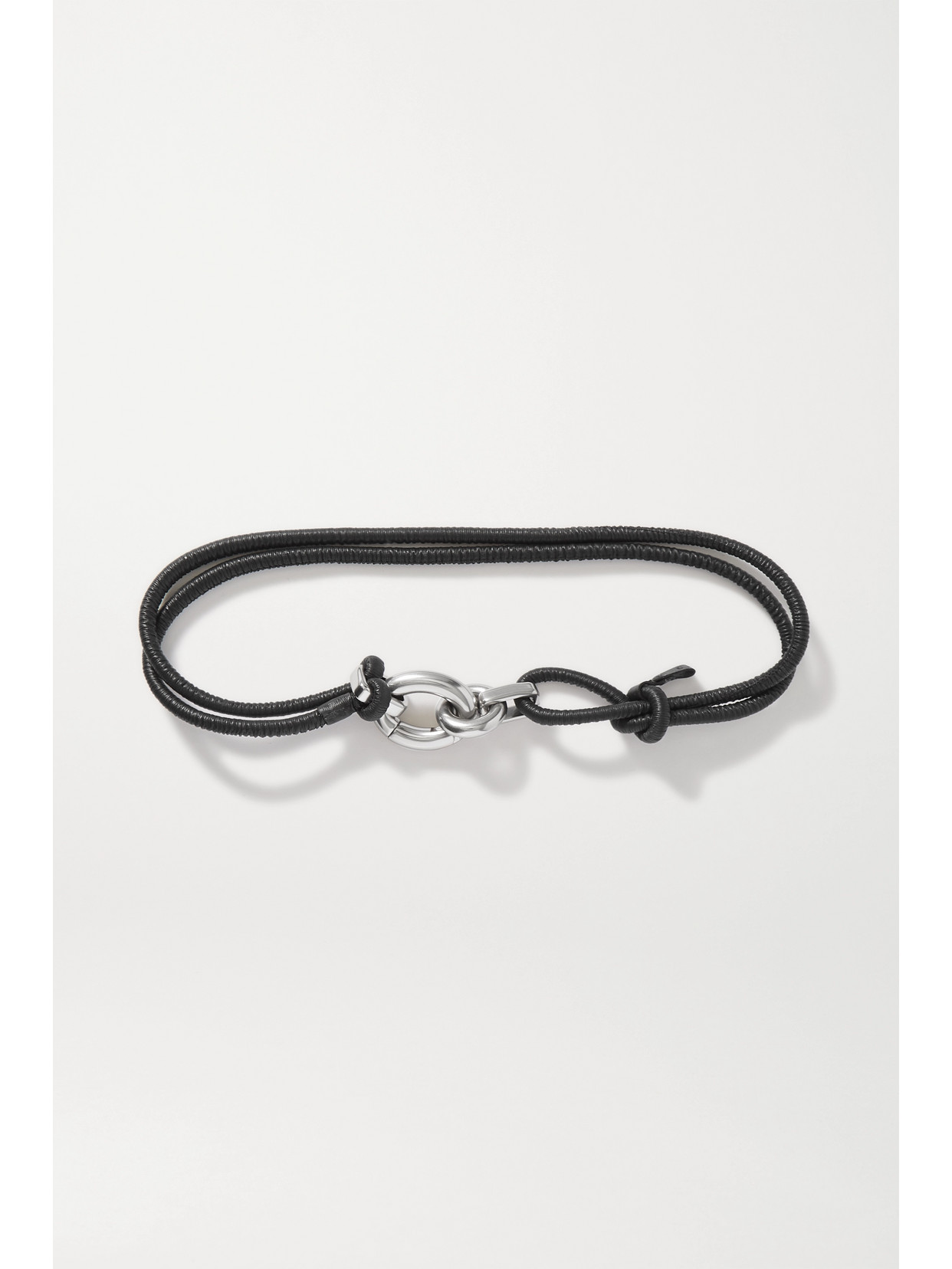 Bottega Veneta Cord Leather Belt In Black