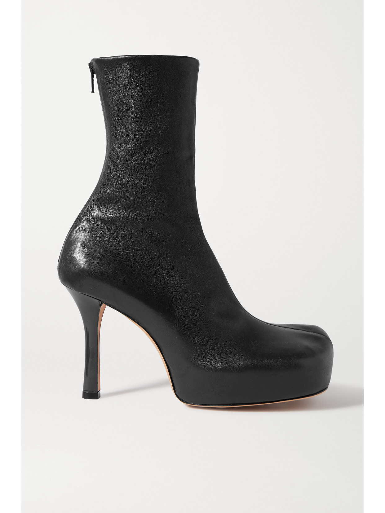 BOTTEGA VENETA LEATHER PLATFORM ANKLE BOOTS