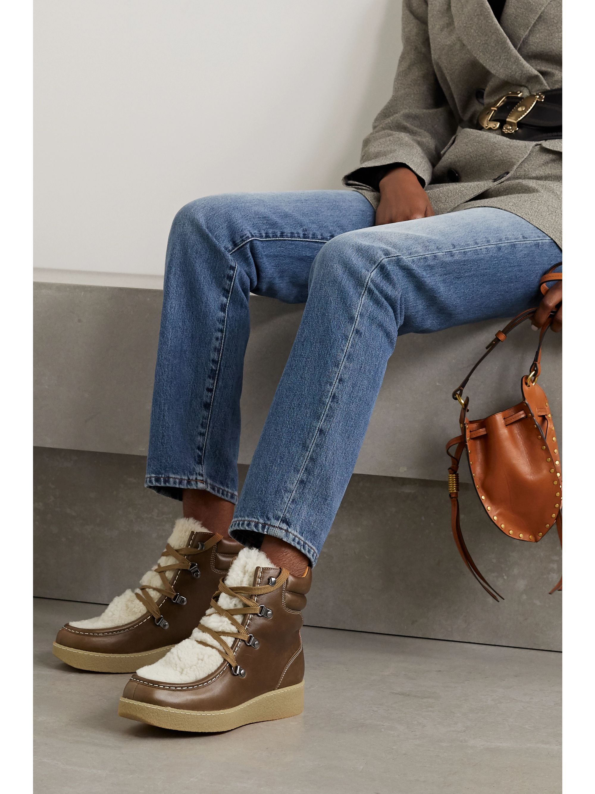 Isabel marant shearling boots Clearance