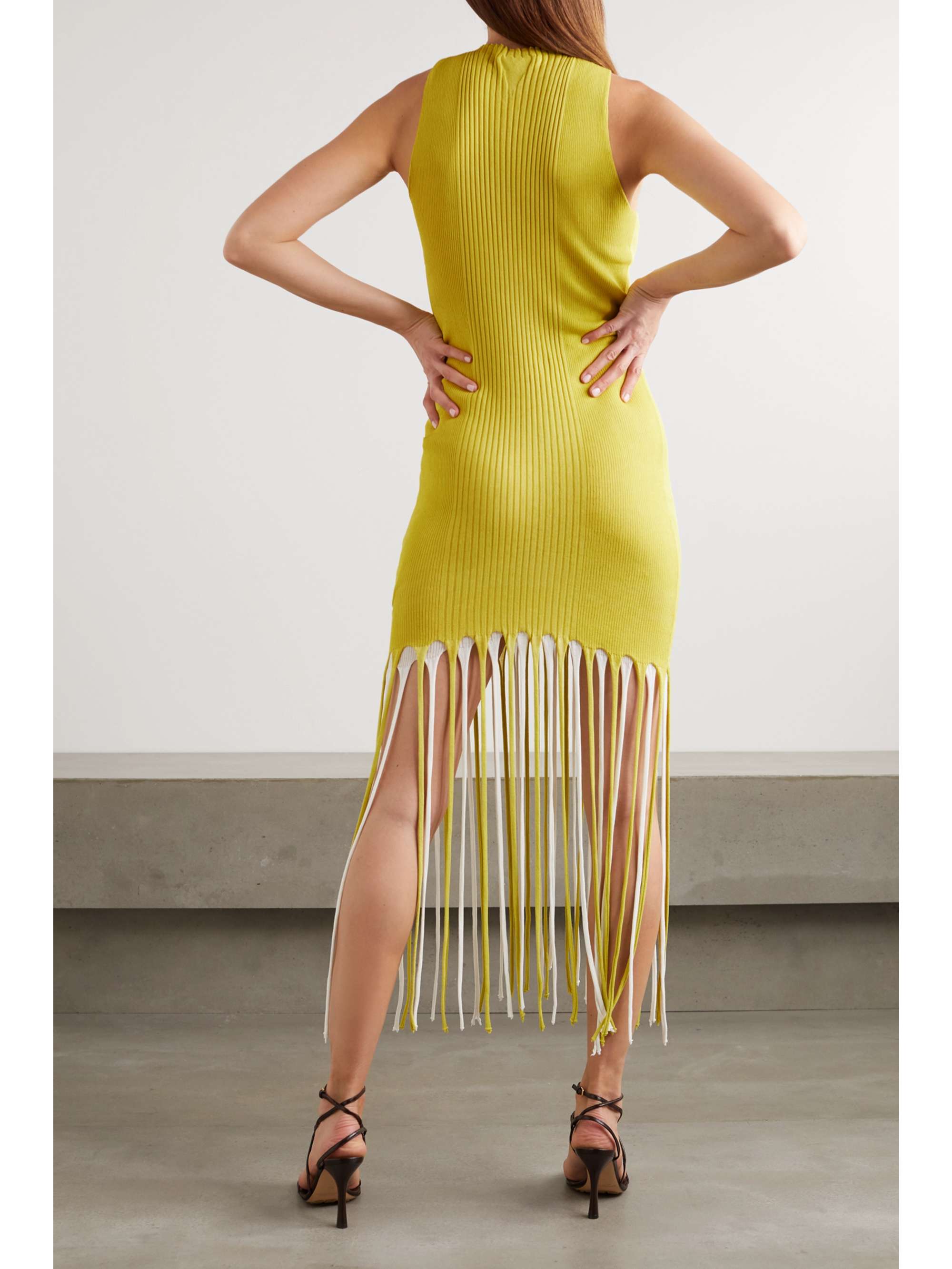 yellow tassel dress